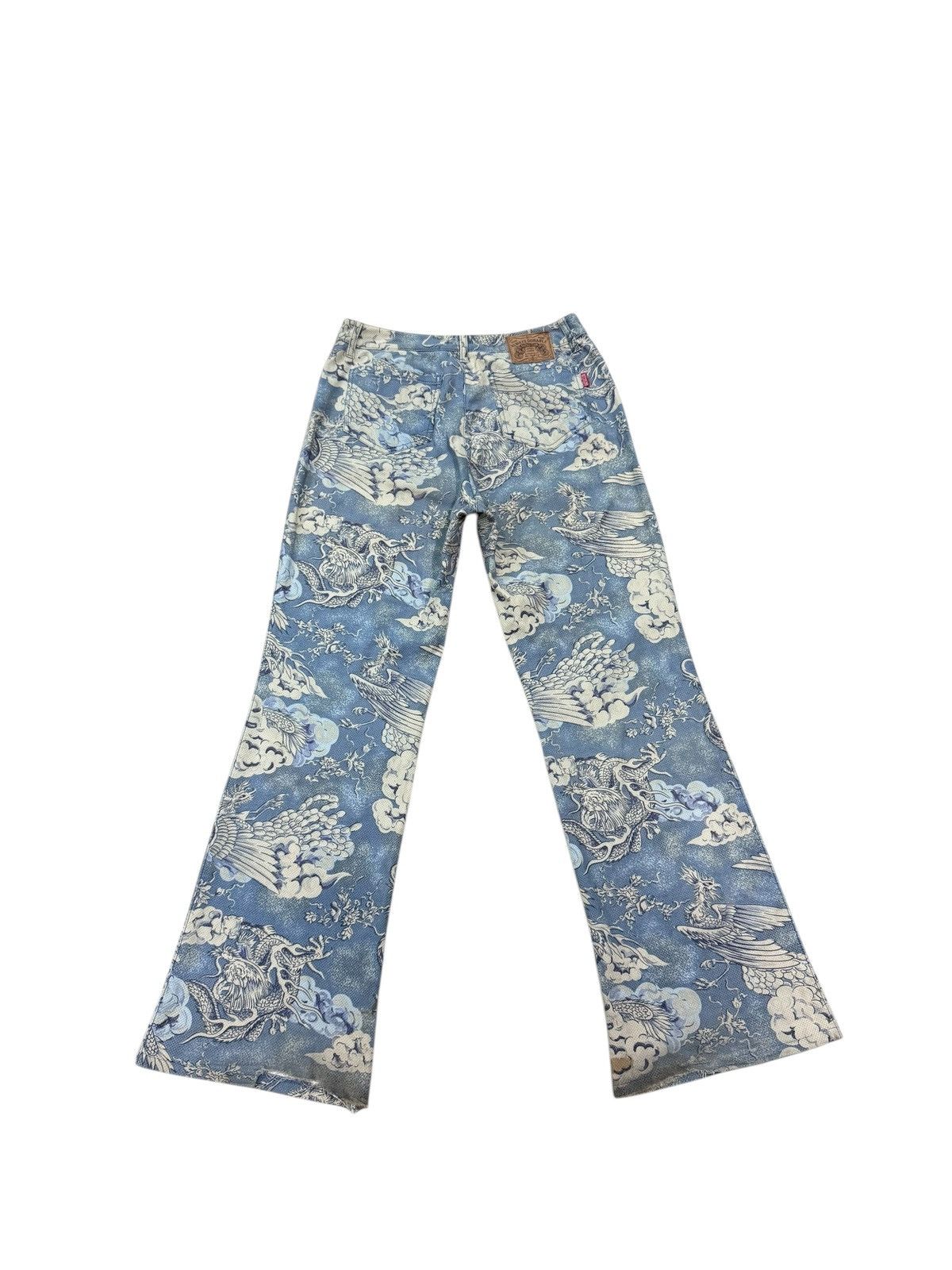 Japanese Brand BATSU CLUB PRINTED FLARE JEANS Size US 30 / EU 46 - 5 Thumbnail