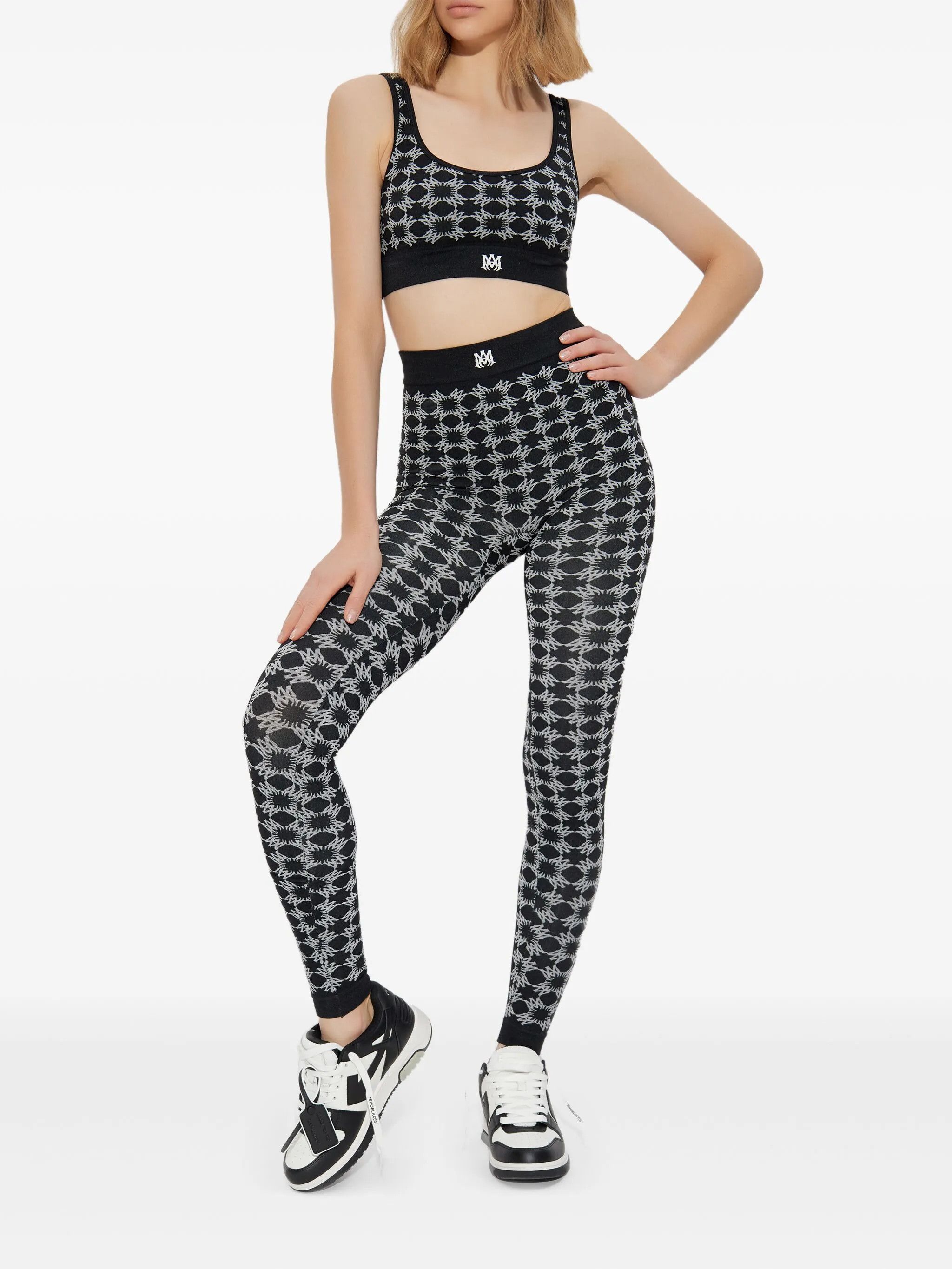 Amiri o1orln1125 Size: M / Ma Quad-Monogram Bra in Black Size ONE SIZE - 5 Thumbnail