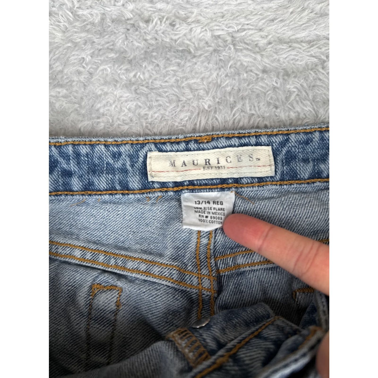 Vintage Maurices Jeans Women Flared Denim 32x31 Modern Mid Rise 100% Cotton Blue 13 N/A Mens? Womens Size 34" / US 12 / IT 48 - 6 Thumbnail