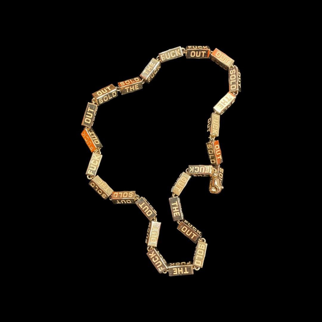 Vlone Vlone STFO Solid 14K Gold Necklace Size ONE SIZE - 7 Thumbnail