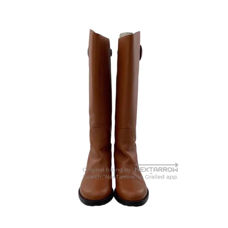 Dior Dior Caramel-coloured logo leather knight boots Size US 7 / IT 37 - 3 Thumbnail