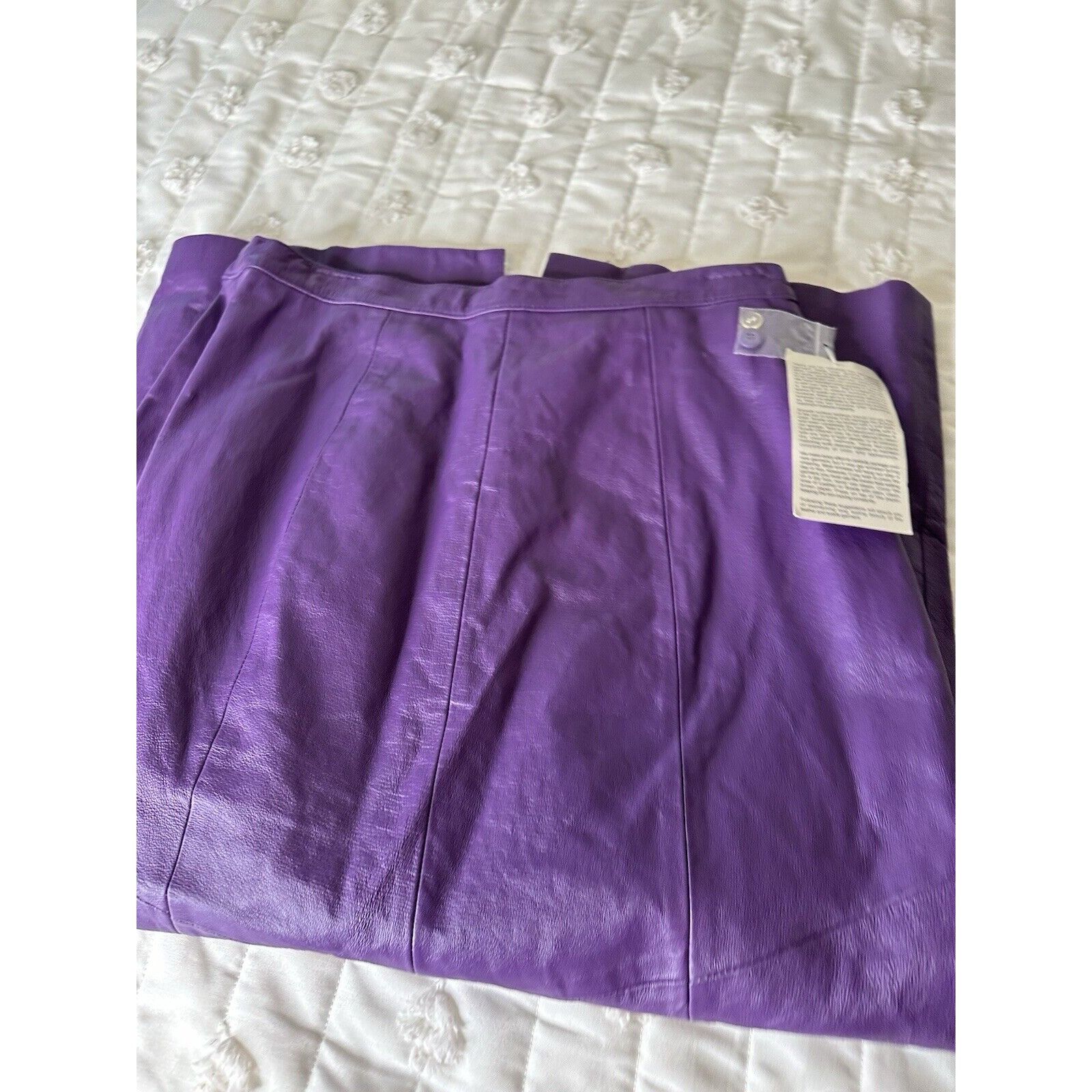 Vintage VTG 80s 90s Leather Woman’s M/L Elastic Waist Skirt Long Pen Size 32" / US 10 / IT 46 - 19 Thumbnail
