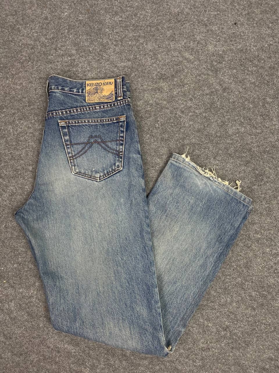 Kenzo vintage kenzo jeans nice design distressed denim Size US 33 - 1 Thumbnail