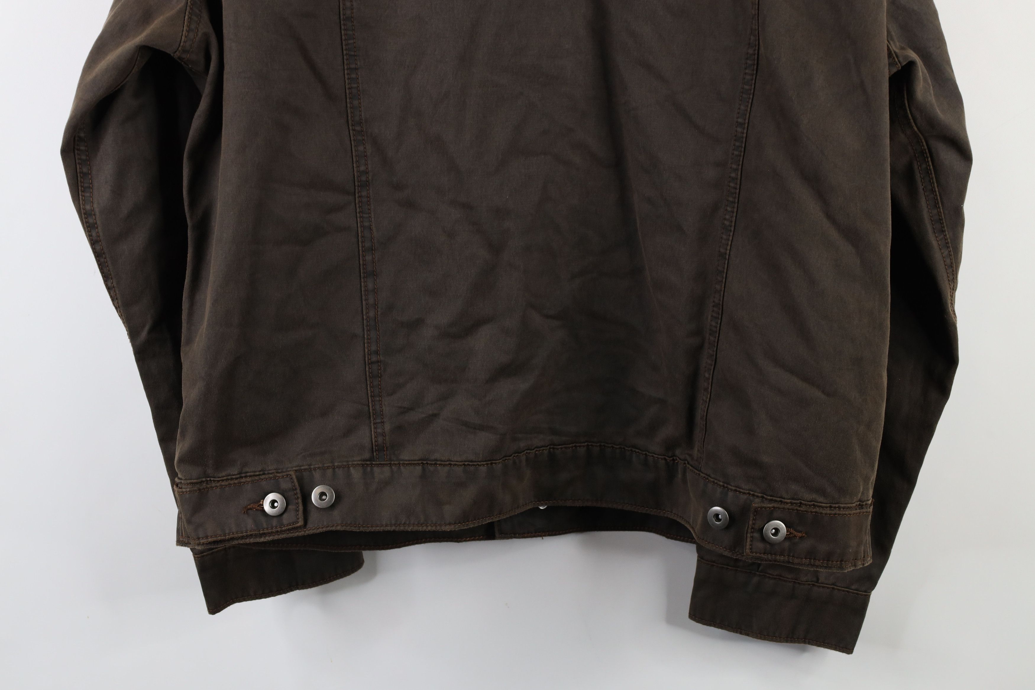 Vintage Vintage 90s Streetwear Waxed Cotton Trucker Jacket Brown Size US L / EU 52-54 / 3 - 14 Thumbnail