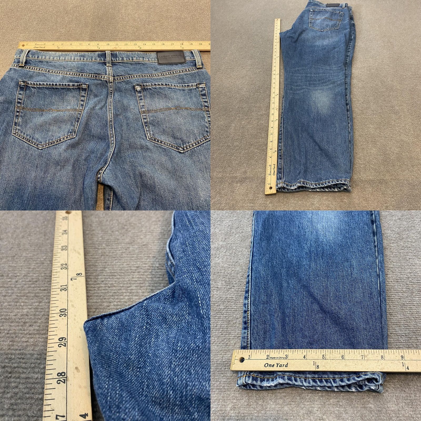 Lucky Brand Lucky Brand 121 Slim Straight Jeans Mens Size 38x30 Blue Denim Pants Distressed Size US 38 / EU 54 - 8 Thumbnail