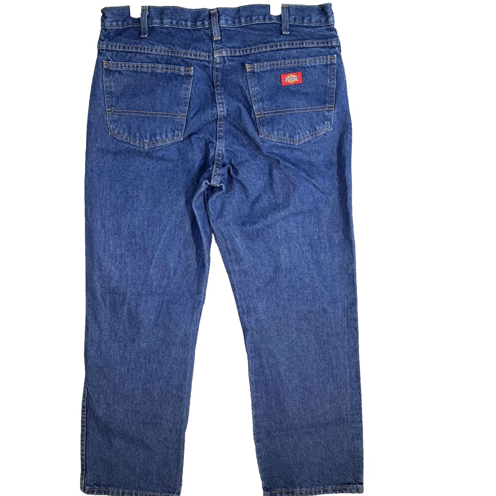Dickies Dickies Jeans Mens 36x30 Blue Denim Workwear Zip Fly Straight Leg 5-Pocket Regular Rise Male USA Industrial Vintage: No Size US 36 / EU 52 - 2 Thumbnail