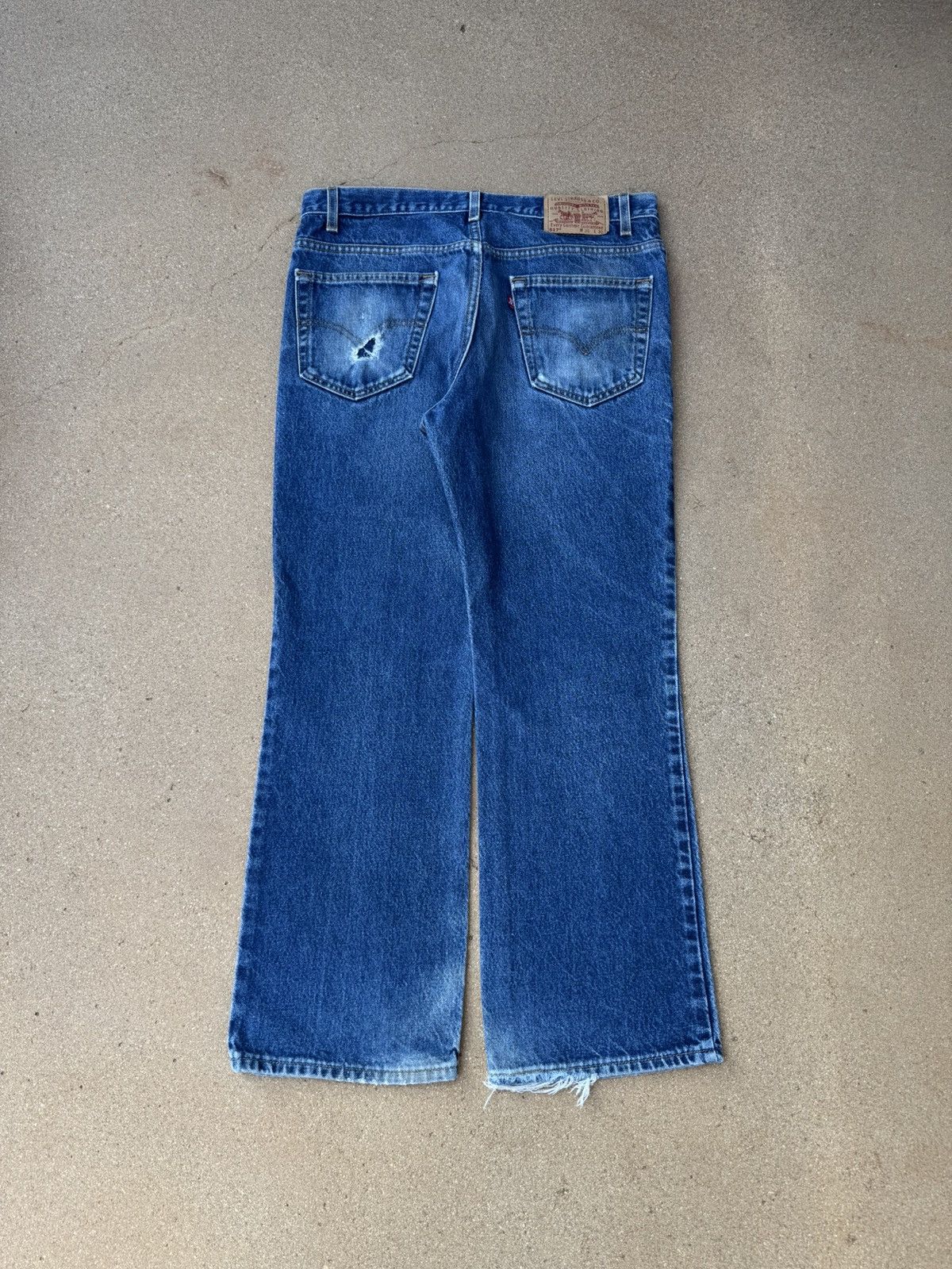 Levi's Vtg 90’s Levi’s 517 Red Tab Bootcut Flare Denim Jeans 35x28 Size US 35 - 2 Thumbnail