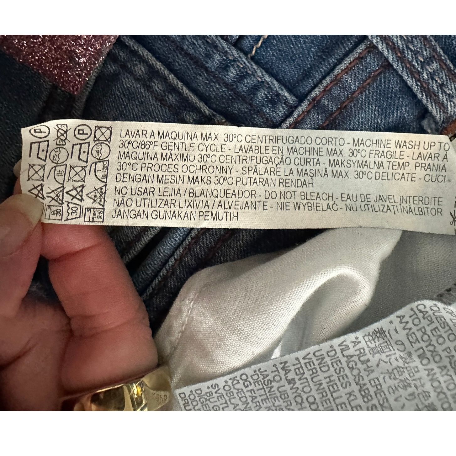Zara Zara Jeans Medium Wash Womens US 8 Pink Glitter Size 30" / US 8 / IT 44 - 14 Thumbnail