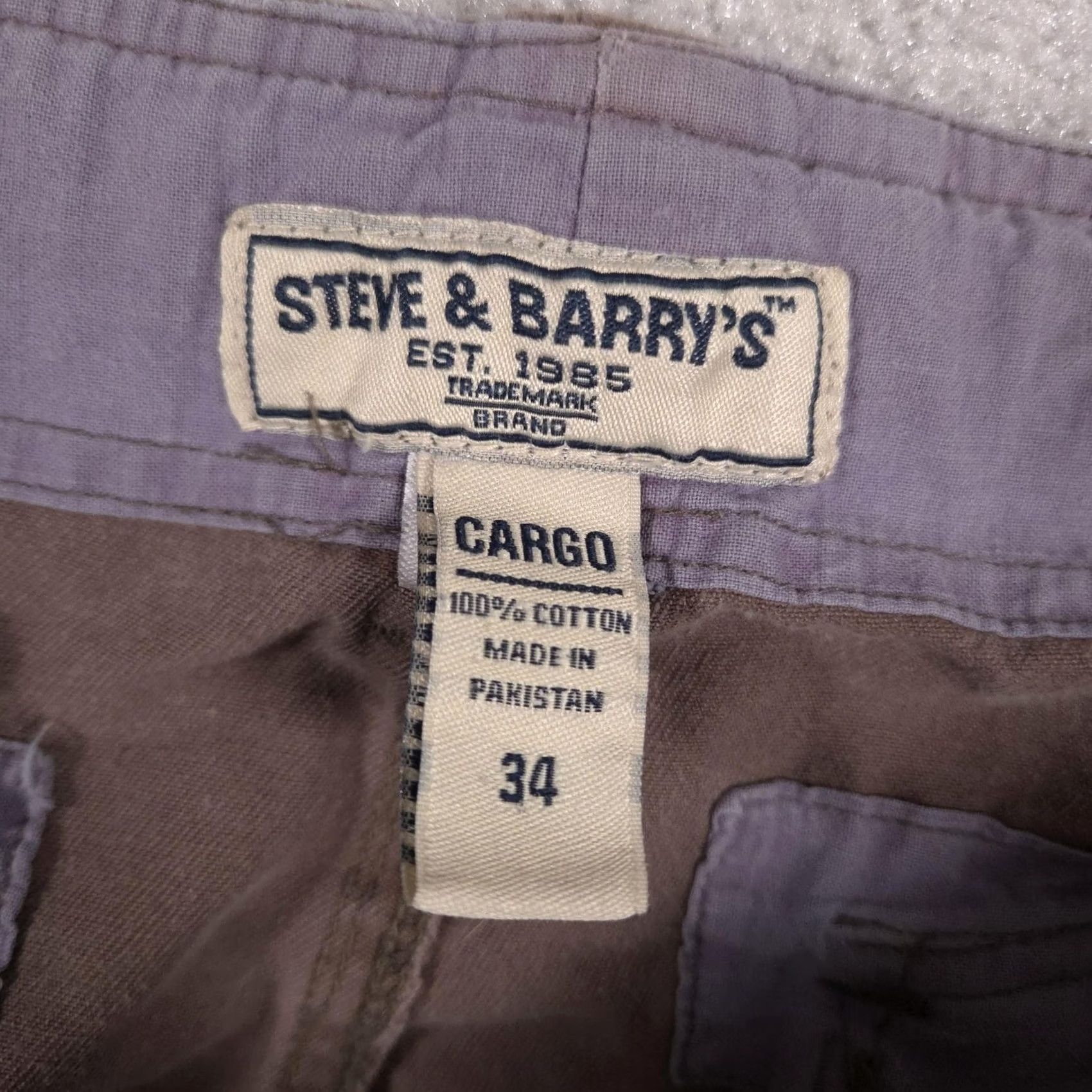 Vintage Steve & Barry's Cargo Shorts Mens 34 Classic Utility Pockets Outdoor Brown 100% cotton Casual Men Size US 34 / EU 50 - 6 Thumbnail