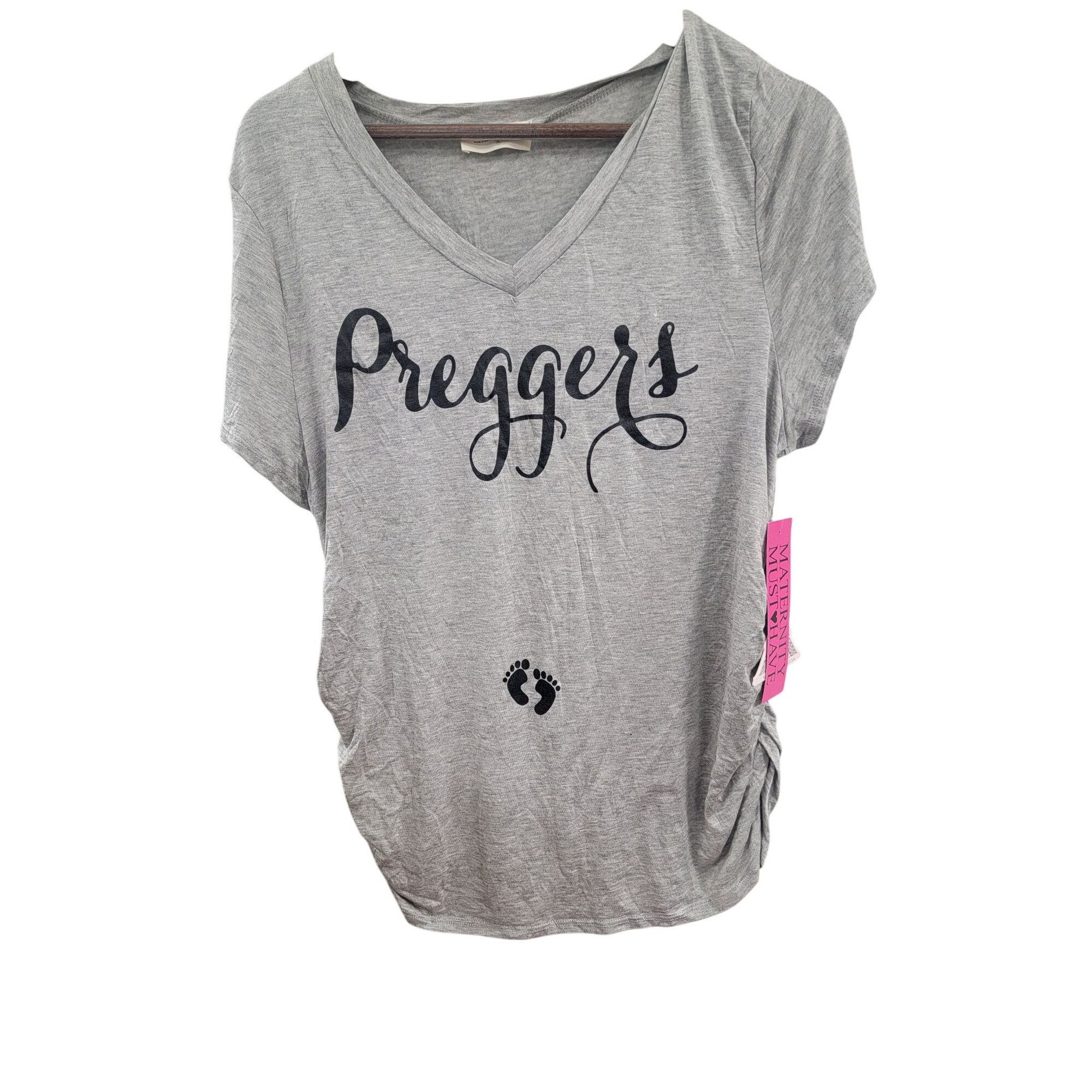 Other 1French Pastry "Preggers" Maternity T-Shirt XL Gray Size XL / US 12-14 / IT 48-50 - 1 Thumbnail