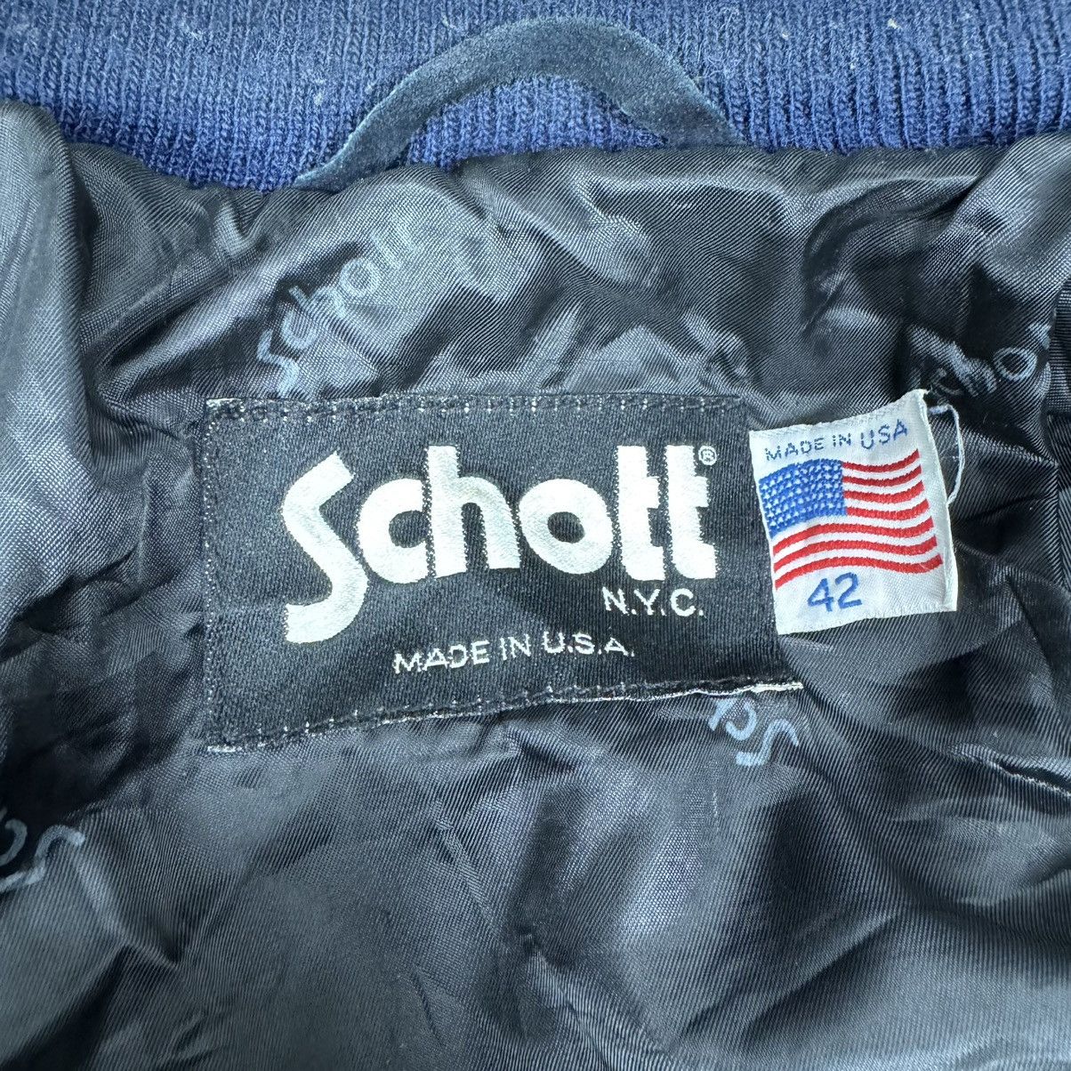 Schott 🌟SCHOTT USA SUEDE LEATHER ZIPPER JACKET Size US L / EU 52-54 / 3 - 9 Thumbnail