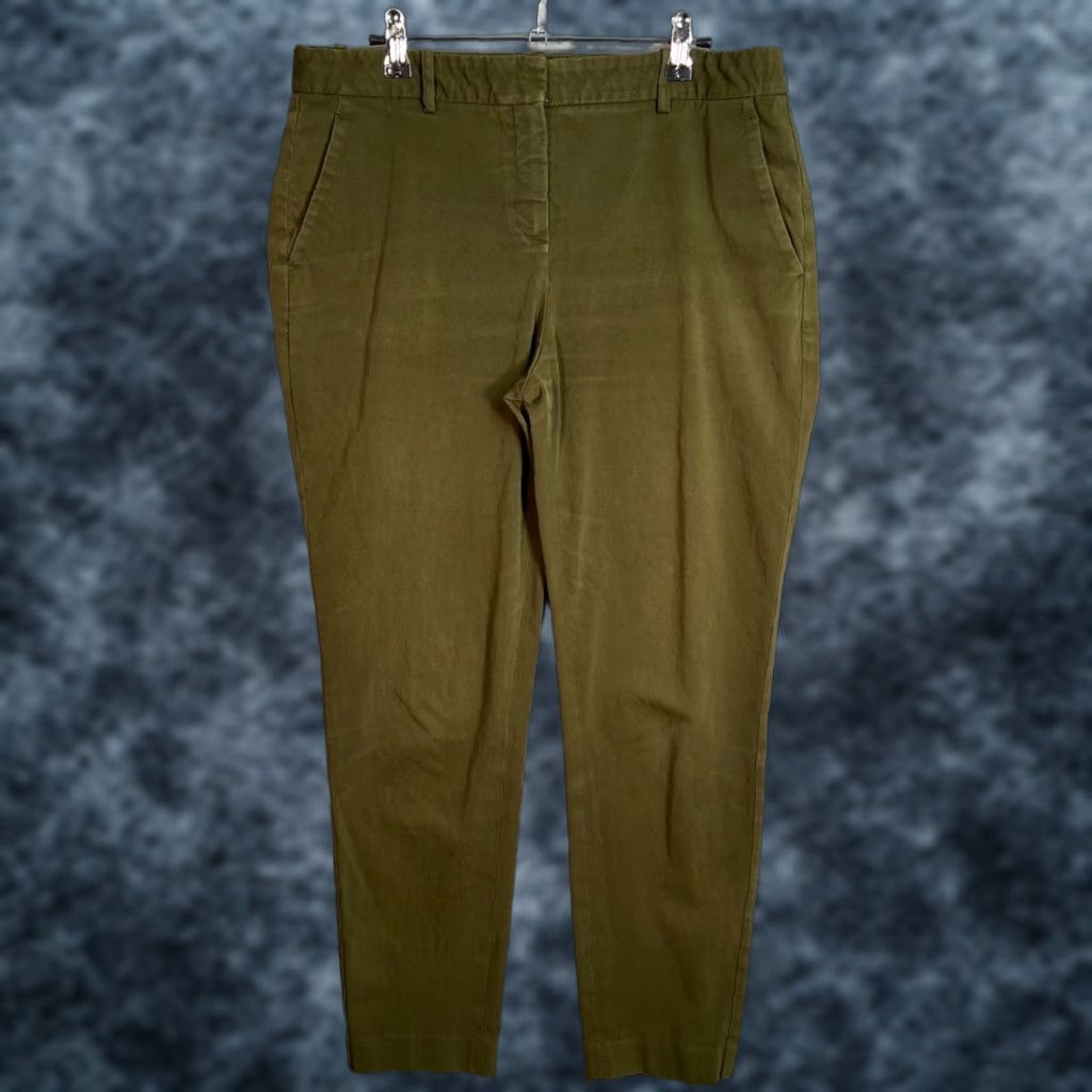 Theory VINTAGE Theory Women's Slim Fit Chino Pants Size 10 Green Cotton Blend Casual Summer Size 32" / US 10 / IT 46 - 1 Thumbnail