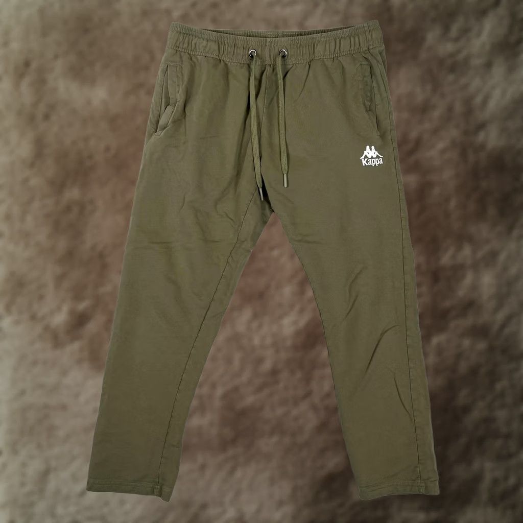 Kappa Kappa Sweatpants Green L Large Womens French Terry Elastic Waist Pockets Joggers Casual Activewear Knit Cotton Open Hem Tapered 27in Inseam KIRA OPEN Size 36" / US 14 / IT 50 - 1 Thumbnail