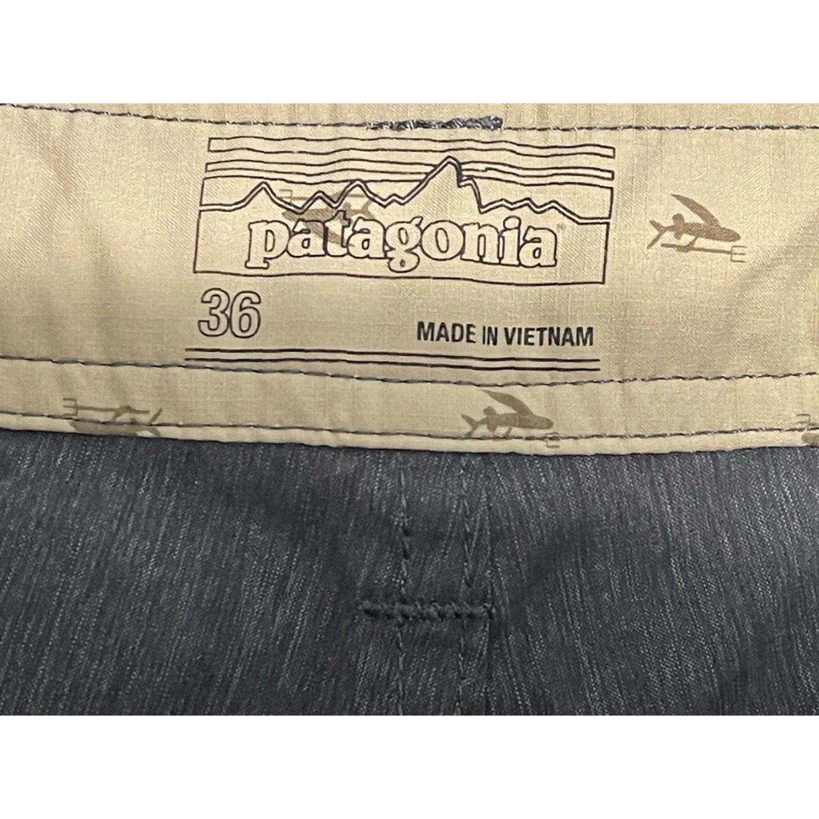 Patagonia Patagonia Shorts 36x9.5 Stretch Wavefarer Walk Drawstring Flat Front Stretch Mens Gray Size US 36 / EU 52 - 3 Thumbnail