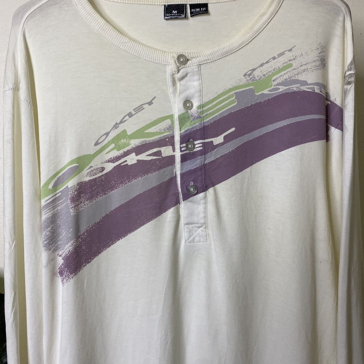 Oakley × Vintage Vintage Y2K Oakley Half Button LS T Shirt Size US M / EU 48-50 / 2 - 2 Thumbnail