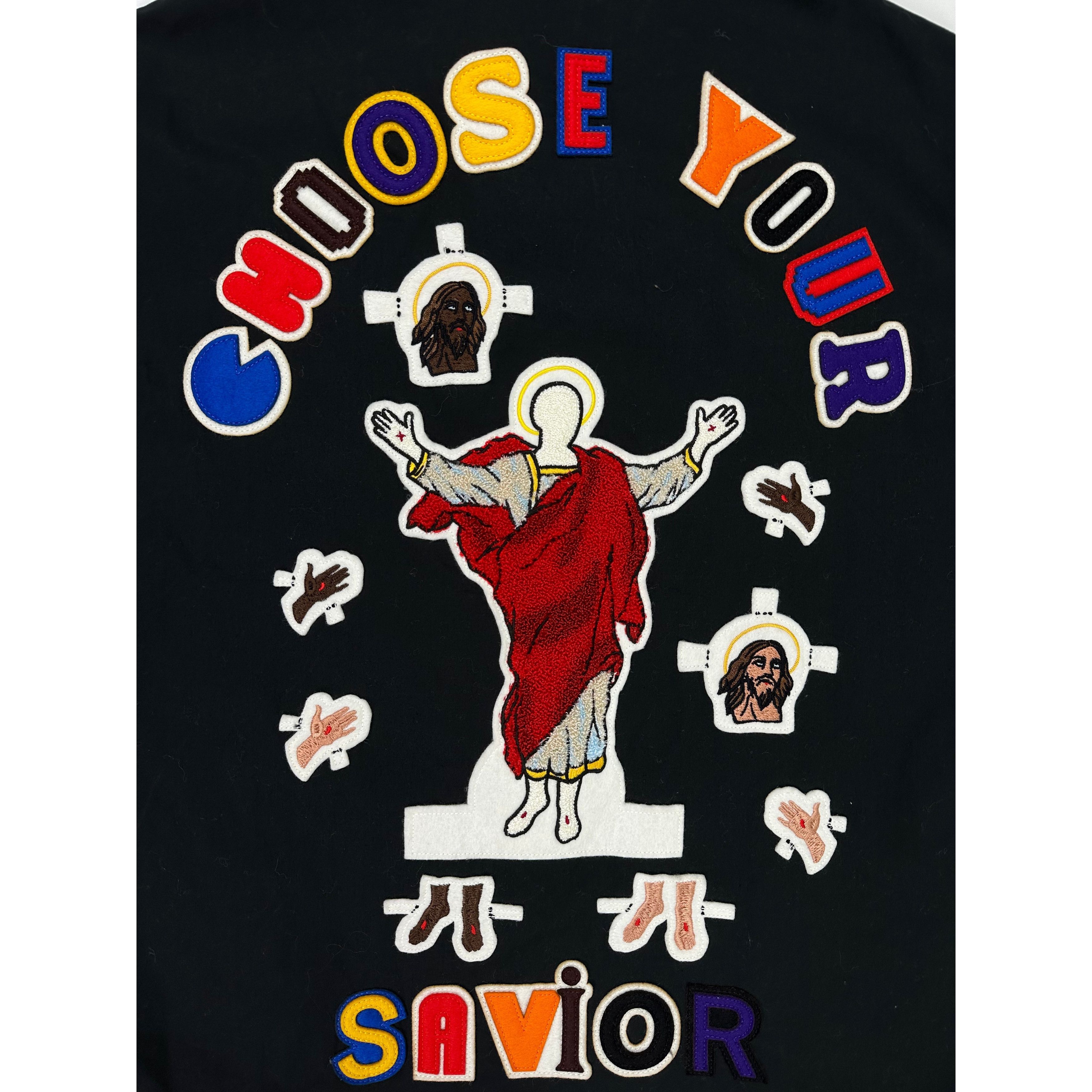 Saint Michael SAINT TEARS 'CHOSE YOUR SAVIOR' CHAIN-STITCHED COACH JACKET Size US XL / EU 56 / 4 - 9 Thumbnail