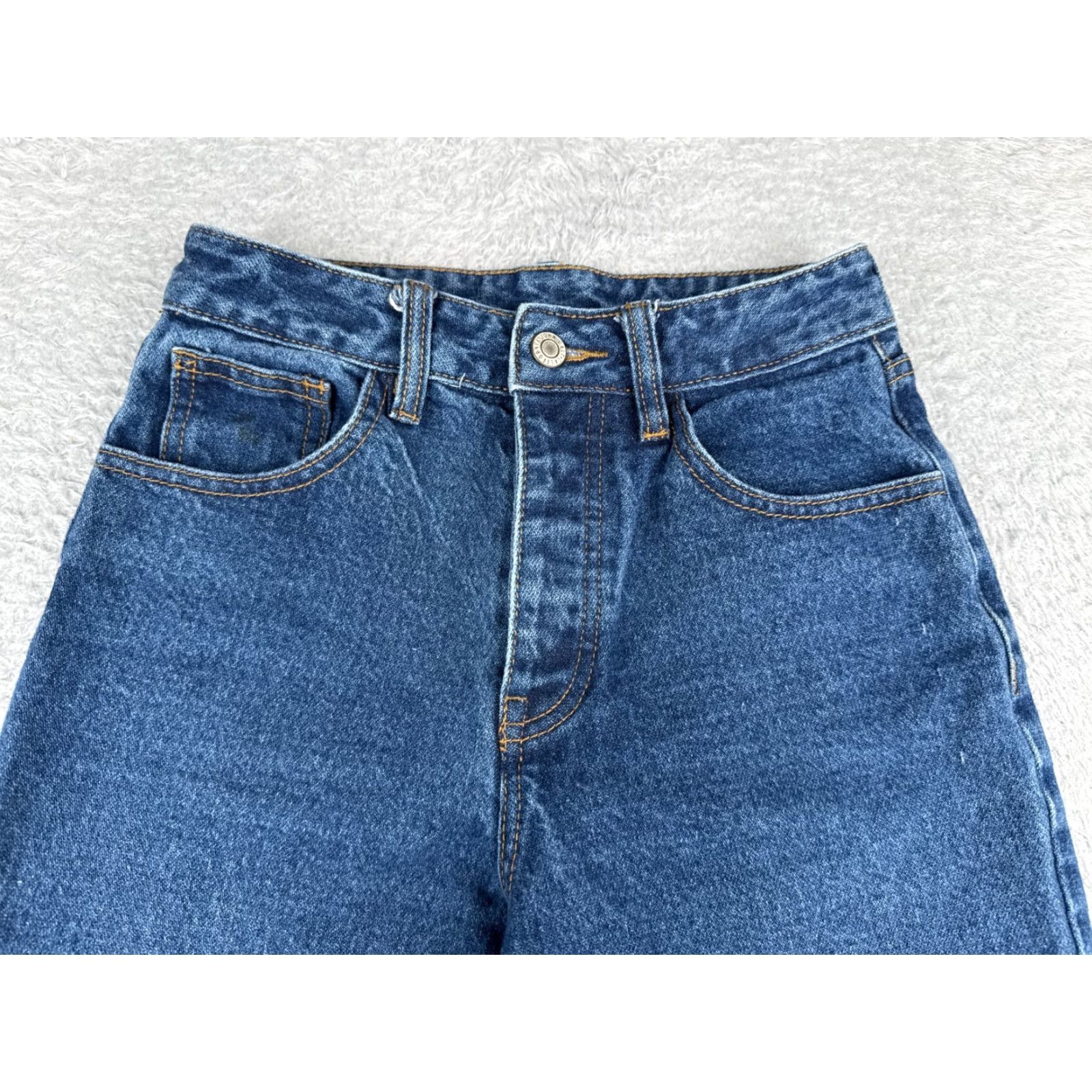Denime J Galt Jeans Womens Blue Denim Straight Button Fly Mid Rise 23x25 - 23 Regular Cotton Blend 5-Pocket Knit Comfort Stretch Womens Jeans Size 40" / US 18 - 4 Thumbnail
