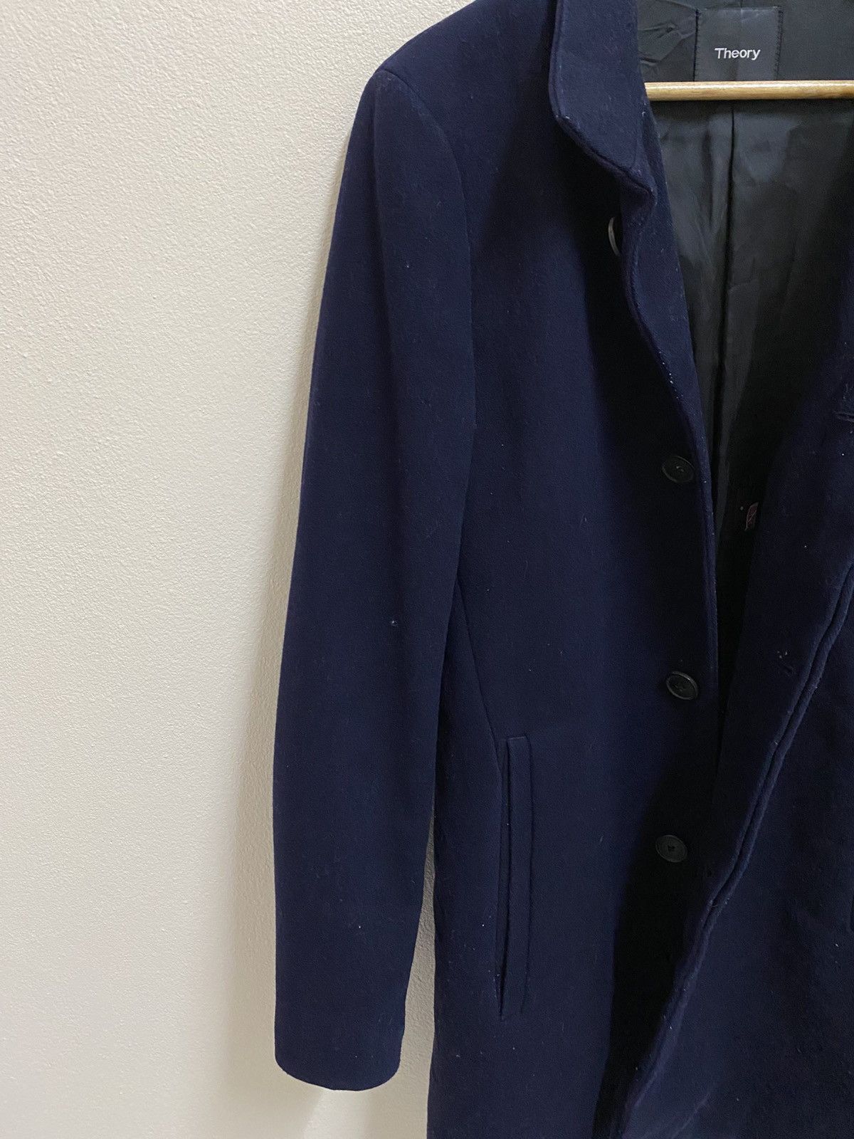 Theory Theory Style Belvin WP A Soft Melton Jacket Navy Blue Size US S / EU 44-46 / 1 - 4 Thumbnail