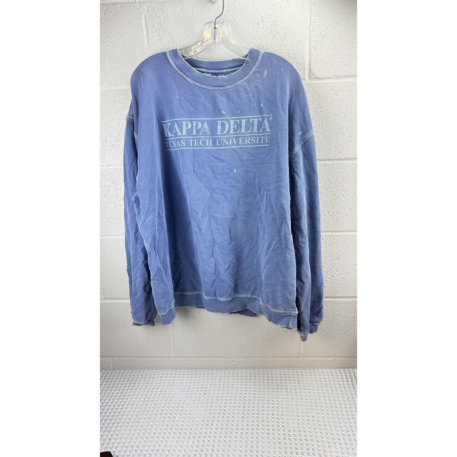 Vintage kappa delta texas tech sweatshirt Distressed Size XL, Blue Size XL / US 12-14 / IT 48-50 - 1 Thumbnail