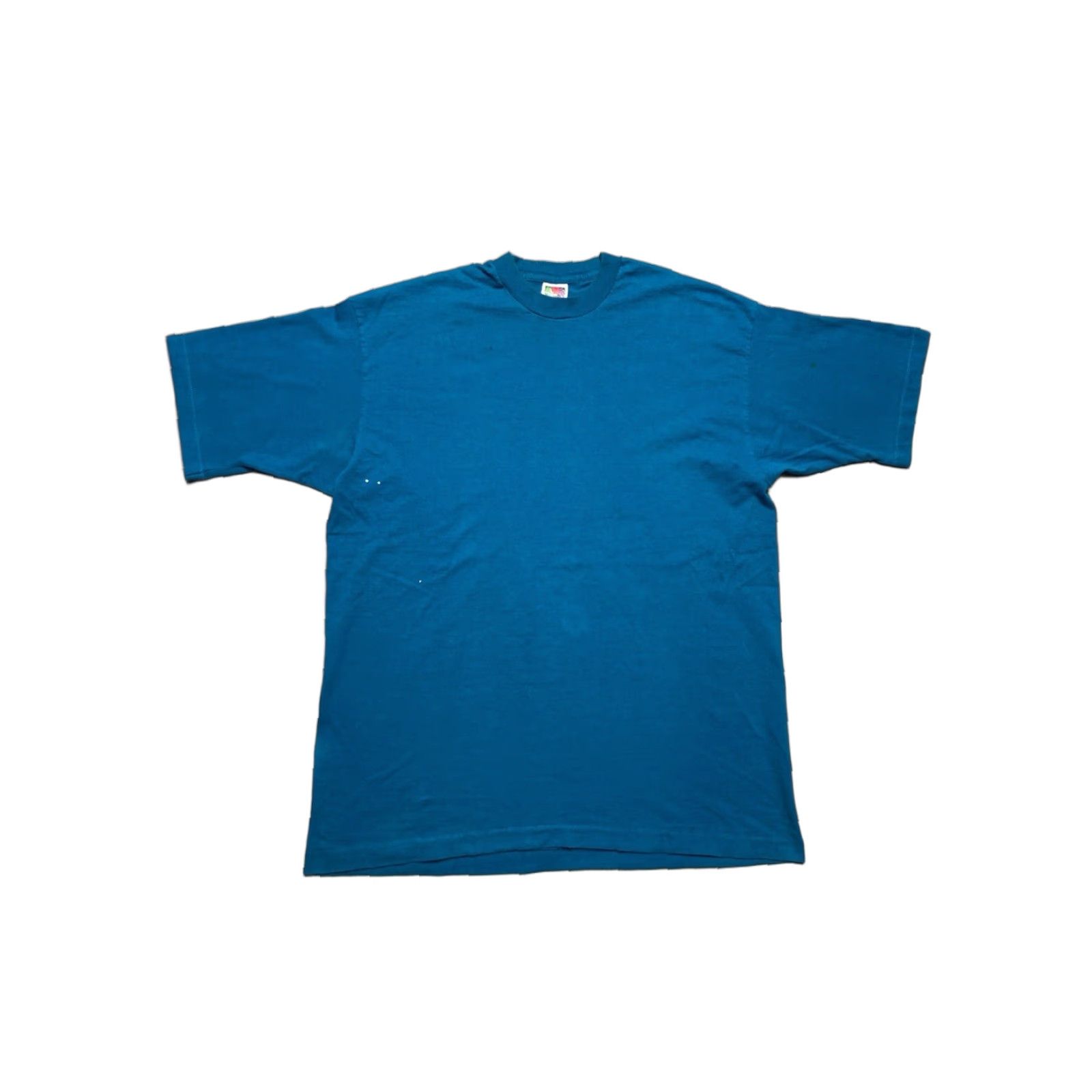Fruit Of The Loom VINTAGE 90s Fruit of the Loom T-Shirt Teal Blue Cotton XL Single Stitch Men Gross? Size US XL / EU 56 / 4 - 1 Thumbnail