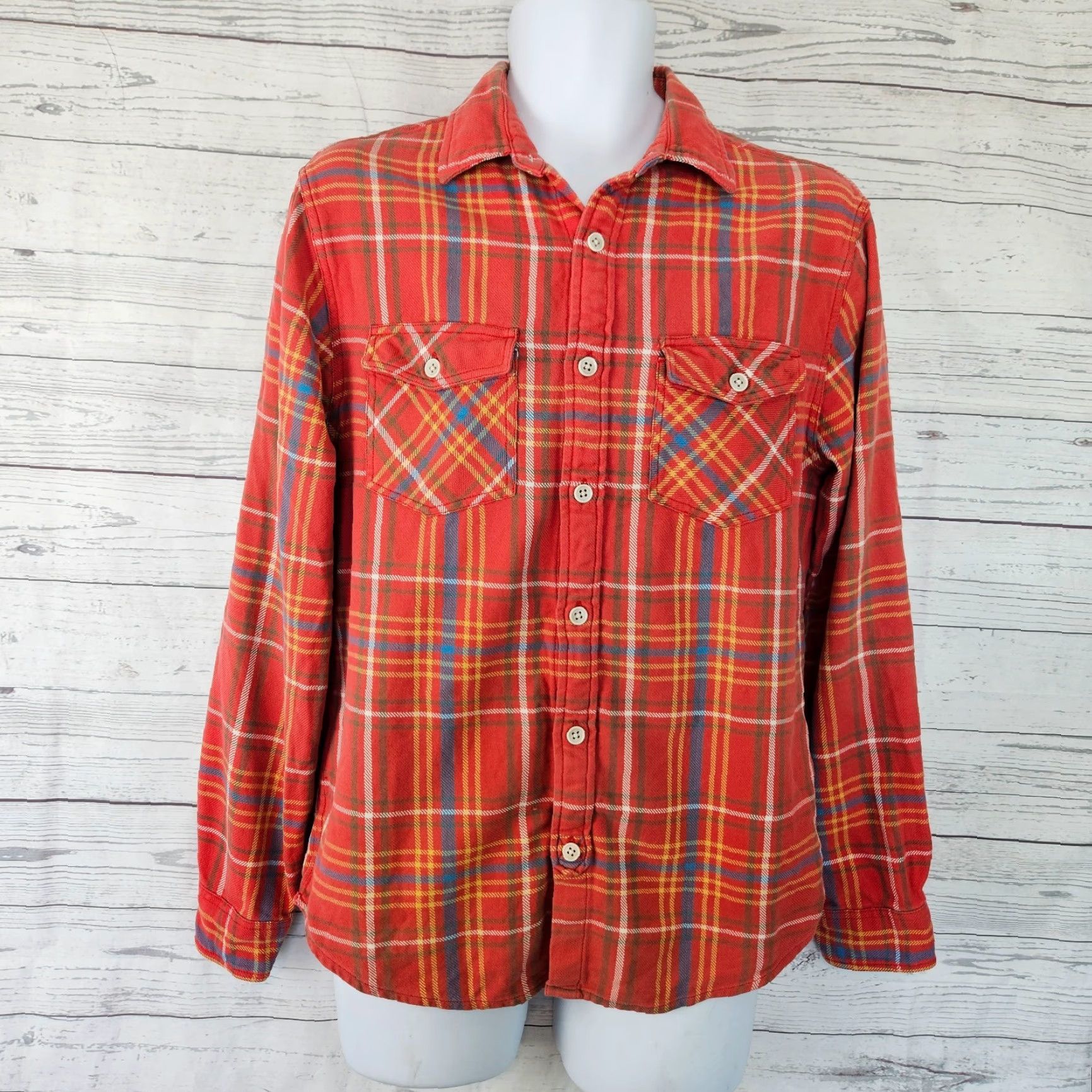 Bonobos Bonobos Button-Up Shirt Men Small Red Blue Plaid Long Sleeve Cotton Shirt Size US S / EU 44-46 / 1 - 2 Thumbnail