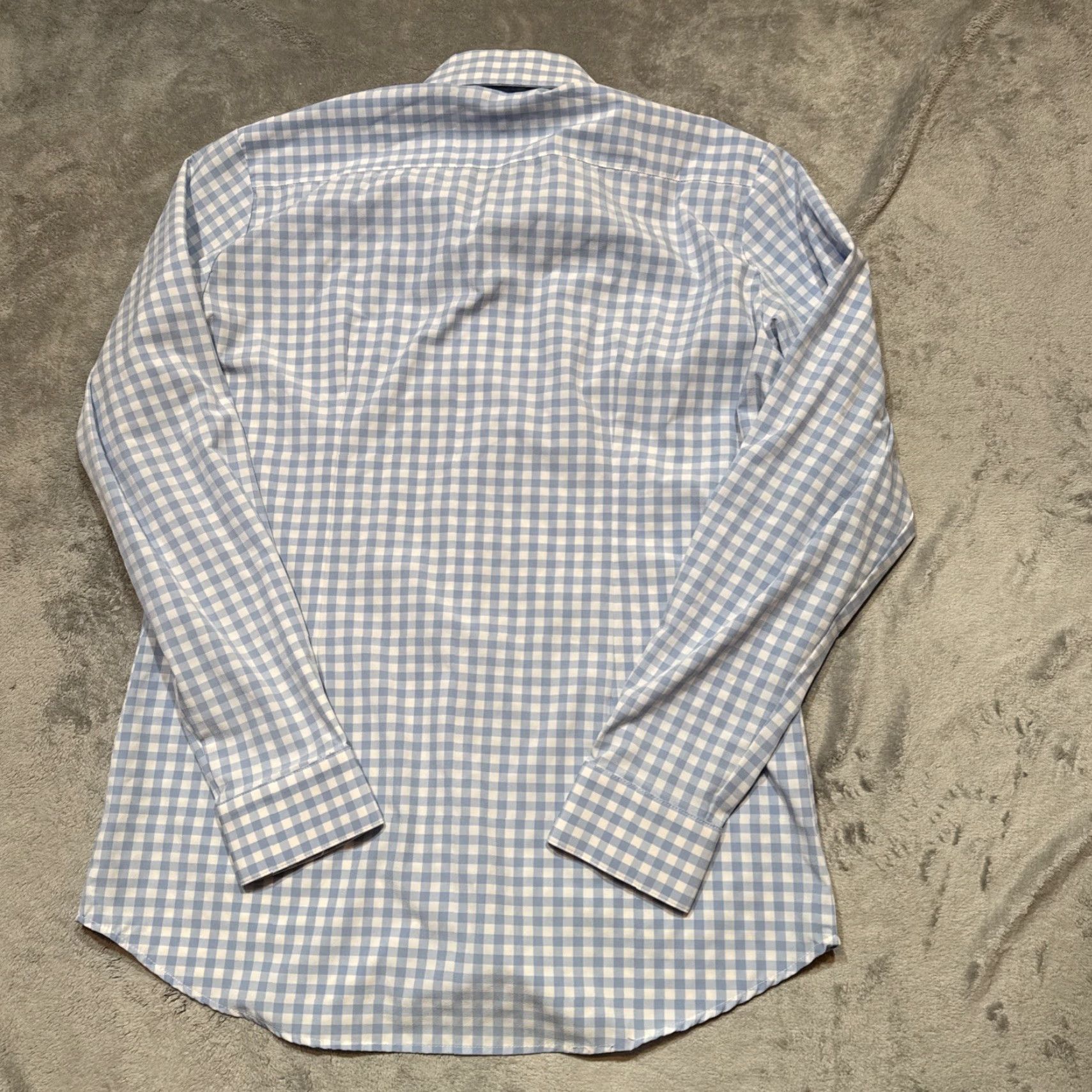 Mizzen+Main Mizzen+Main Shirt Mens Large Blue Gingham Leeward Trim Fit Stretch Business Size US L / EU 52-54 / 3 - 6 Thumbnail