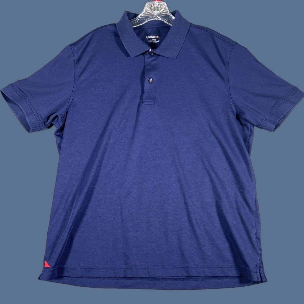 UNTUCKit UNTUCKit Polo Shirt Mens L Navy Blue Stretch Cotton Short Sleeve Performance Size US L / EU 52-54 / 3 - 1 Thumbnail
