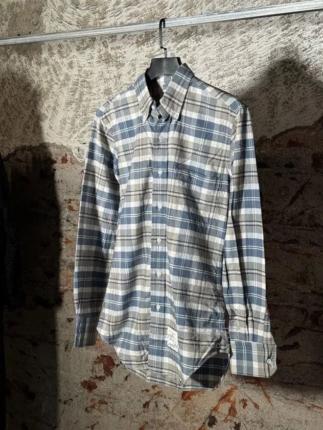 Thom Browne Thom Browne Blue White Plaid Shirt. Size US L / EU 52-54 / 3 - 2 Thumbnail