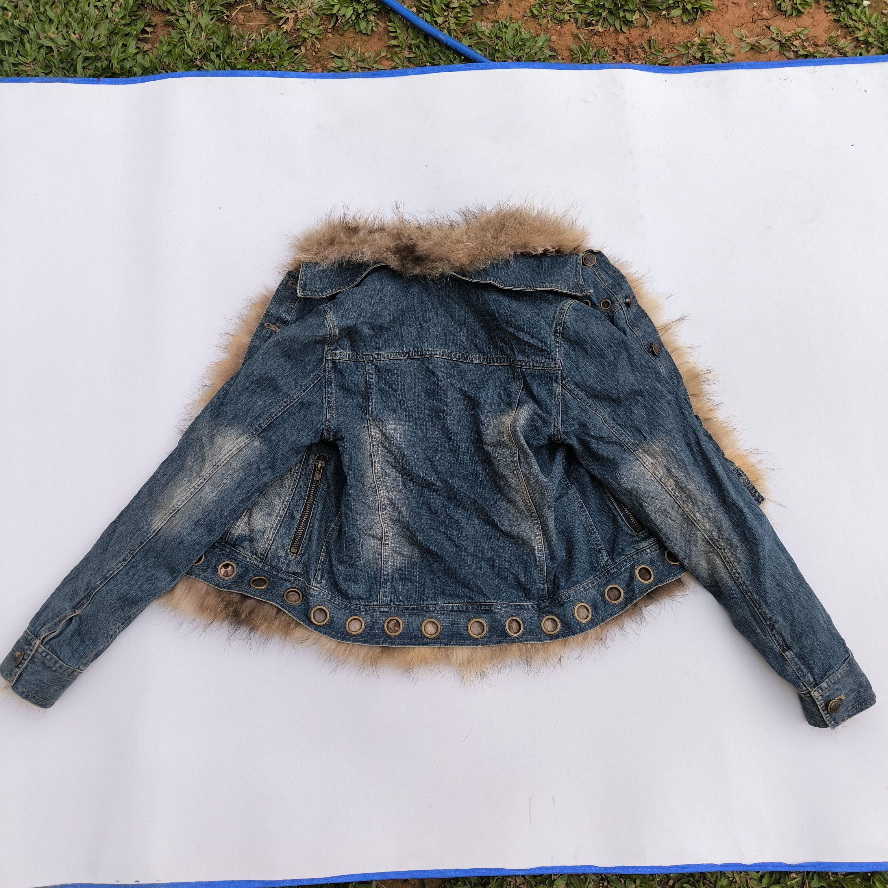 Japanese Brand Fur raccoon crop denim jacket Size S / US 4 / IT 40 - 9 Thumbnail