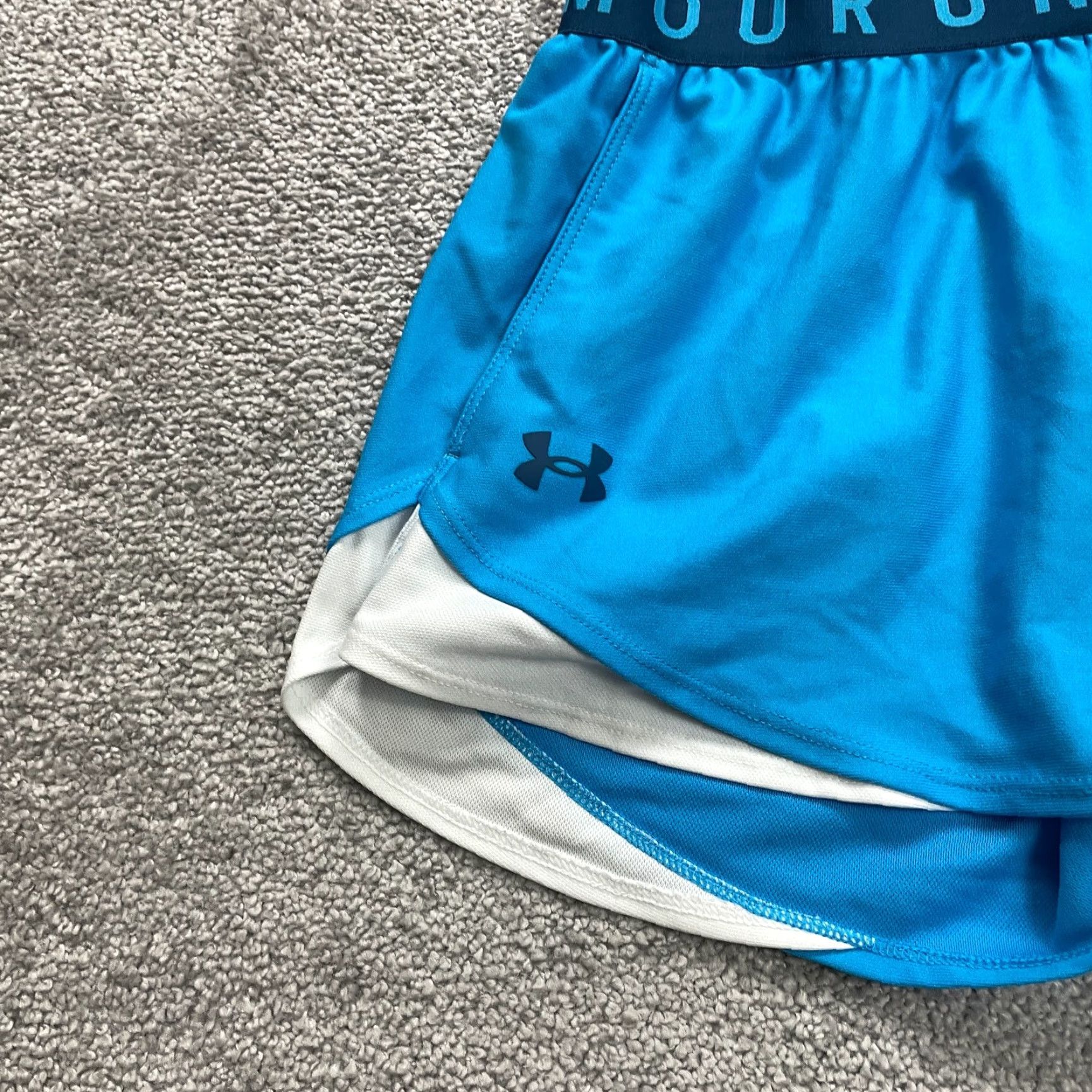 Under Armour Under Armour Loose Active Shorts Womens S/M Blue Elastic Athletic Running 27x3 Size 28" / US 6 / IT 42 - 3 Thumbnail