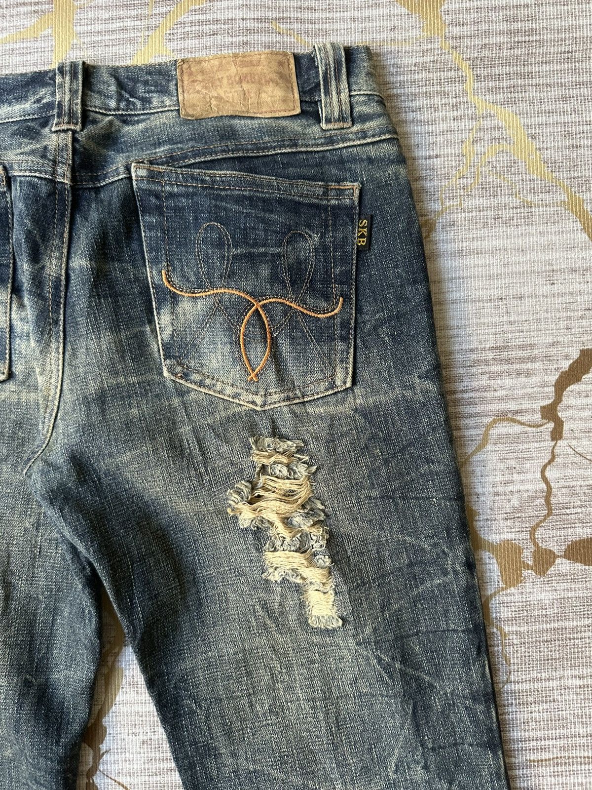 Tornado Mart FLARE Sky Bomber Distressed Claw Marks Design Denim Size US 31 - 15 Thumbnail