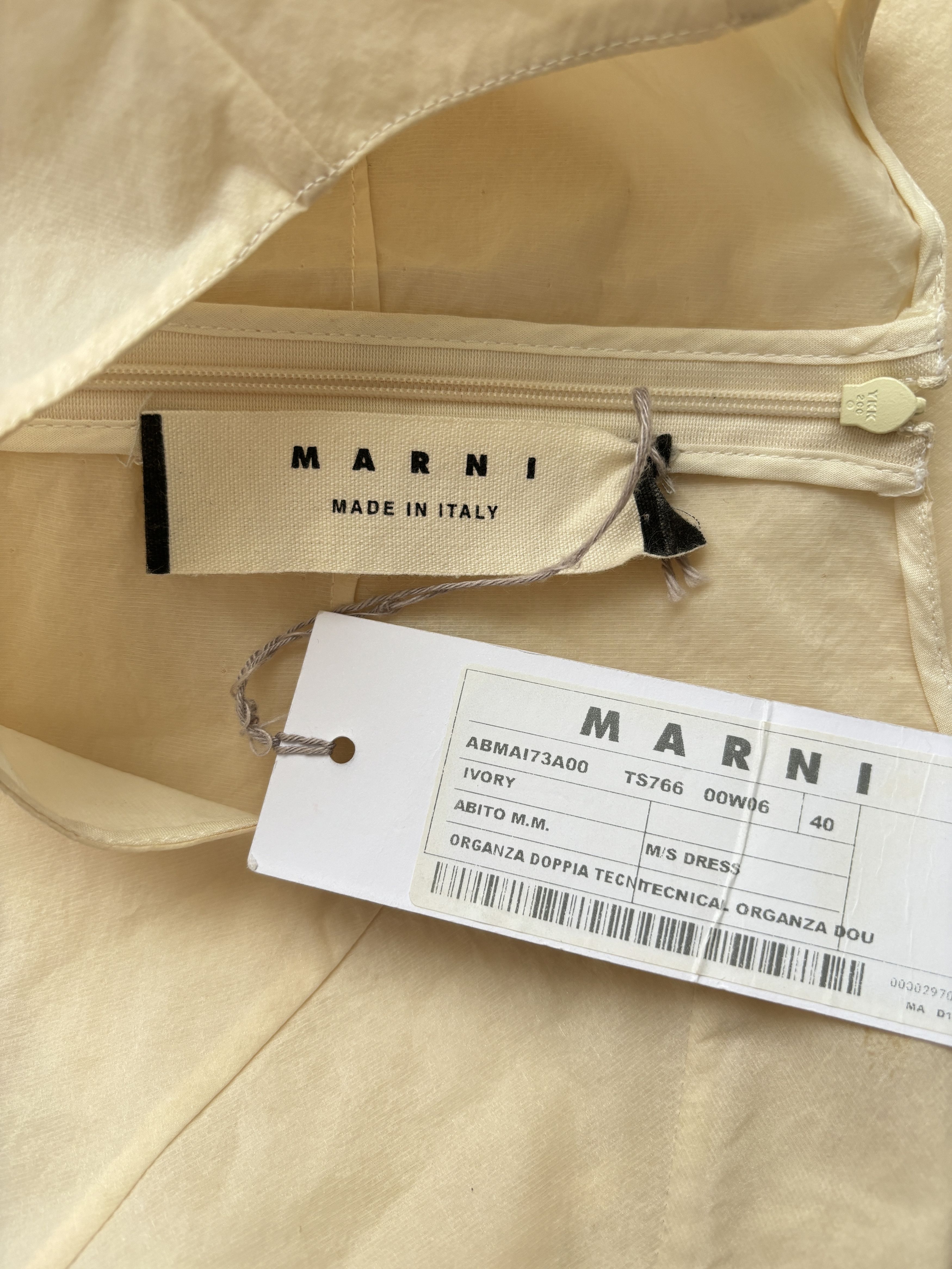 Marni ⚡️QUICK SALE⚡️Marni Ivory Organza Mini Dress Size S / US 4 / IT 40 - 3 Thumbnail