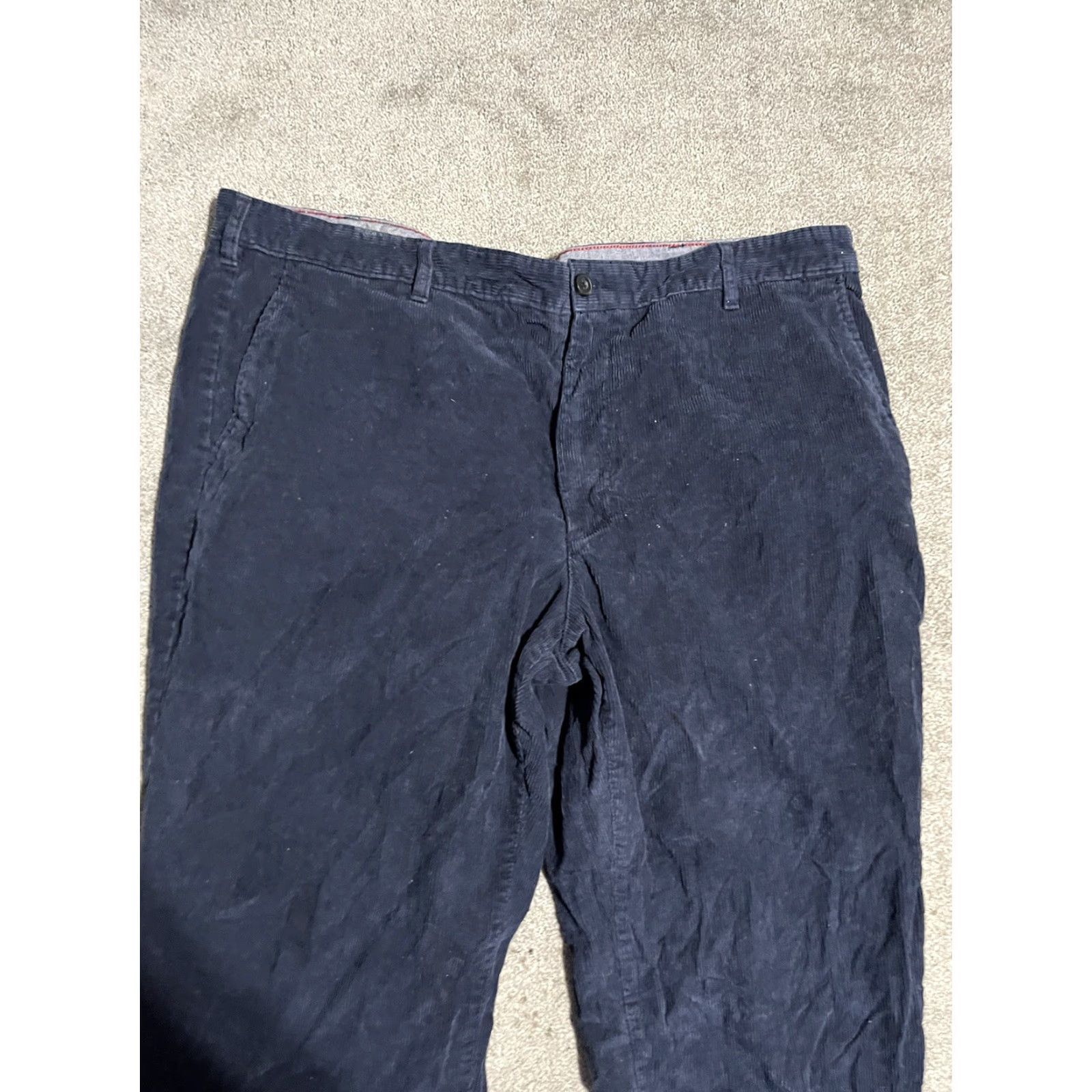 Izod IZOD Navy Blue Corduroy Straight Fit Casual Pants Men’s 42x30 Cotton Flat Front Size US 42 / EU 58 - 5 Thumbnail