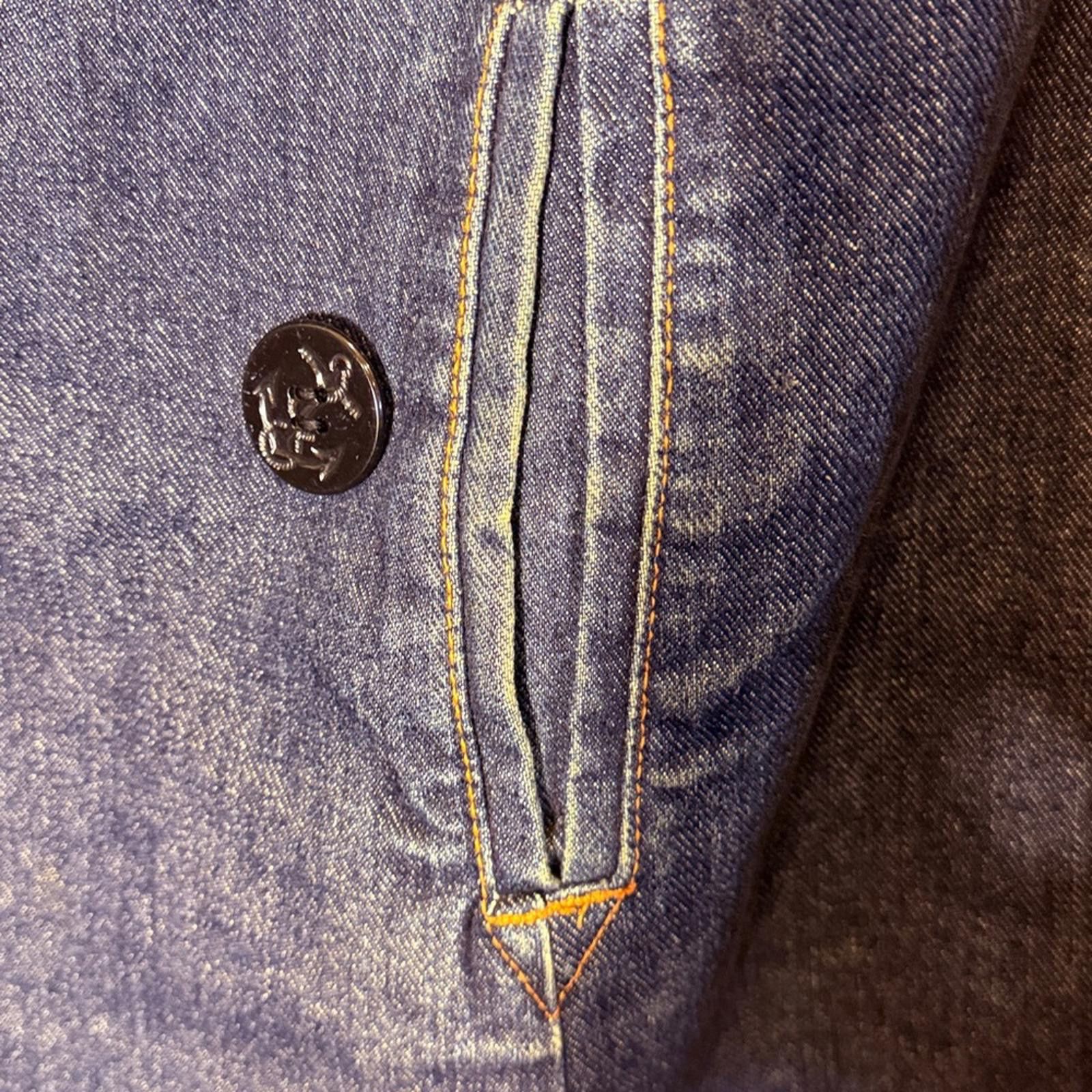 XOXO XOXO Dark Blue Double Breasted Denim Jacket sz M w/Flaw Size M / US 6-8 / IT 42-44 - 6 Thumbnail
