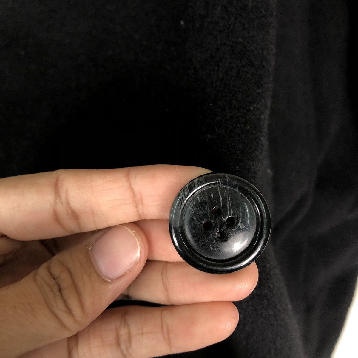 Japanese Brand 🔥Rich Black - Long Fly Coats Wool Herringbone Marella Size US M / EU 48-50 / 2 - 16 Thumbnail