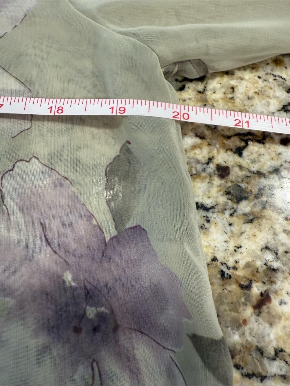 Industry of All Nations Notations sheer floral button blouse green purple white SM Size S / US 4 / IT 40 - 7 Thumbnail