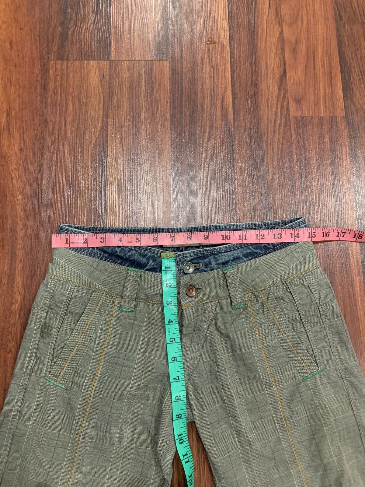 If Six Was Nine Three Dots Flared Checkered Pants Size 30" / US 8 / IT 44 - 4 Thumbnail