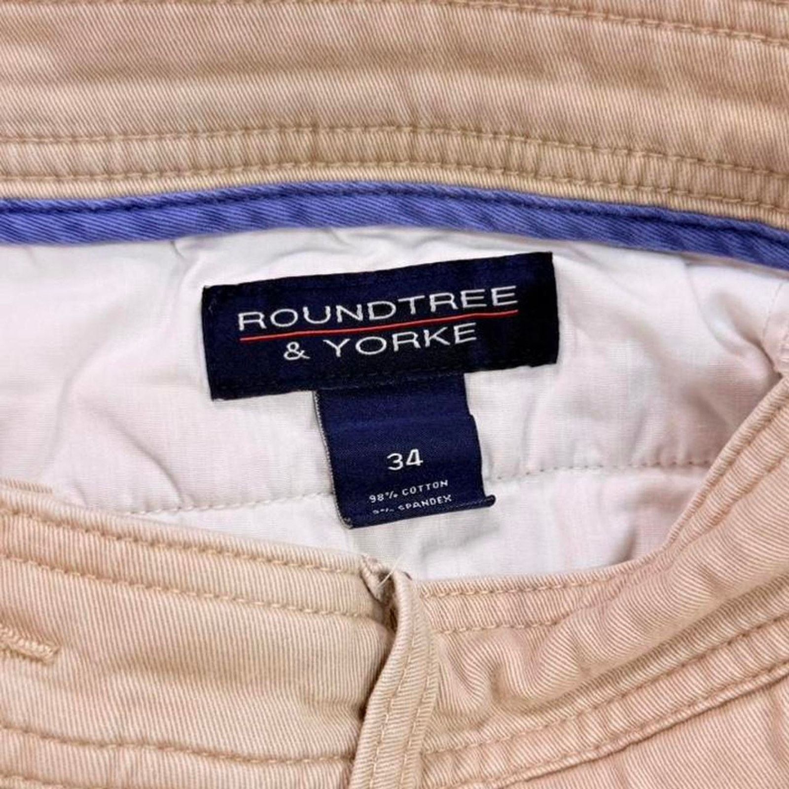 Roundtree & Yorke Mens Tan Roundtree & Yorke chino golf shorts Sz 34 Size US 34 / EU 50 - 5 Thumbnail