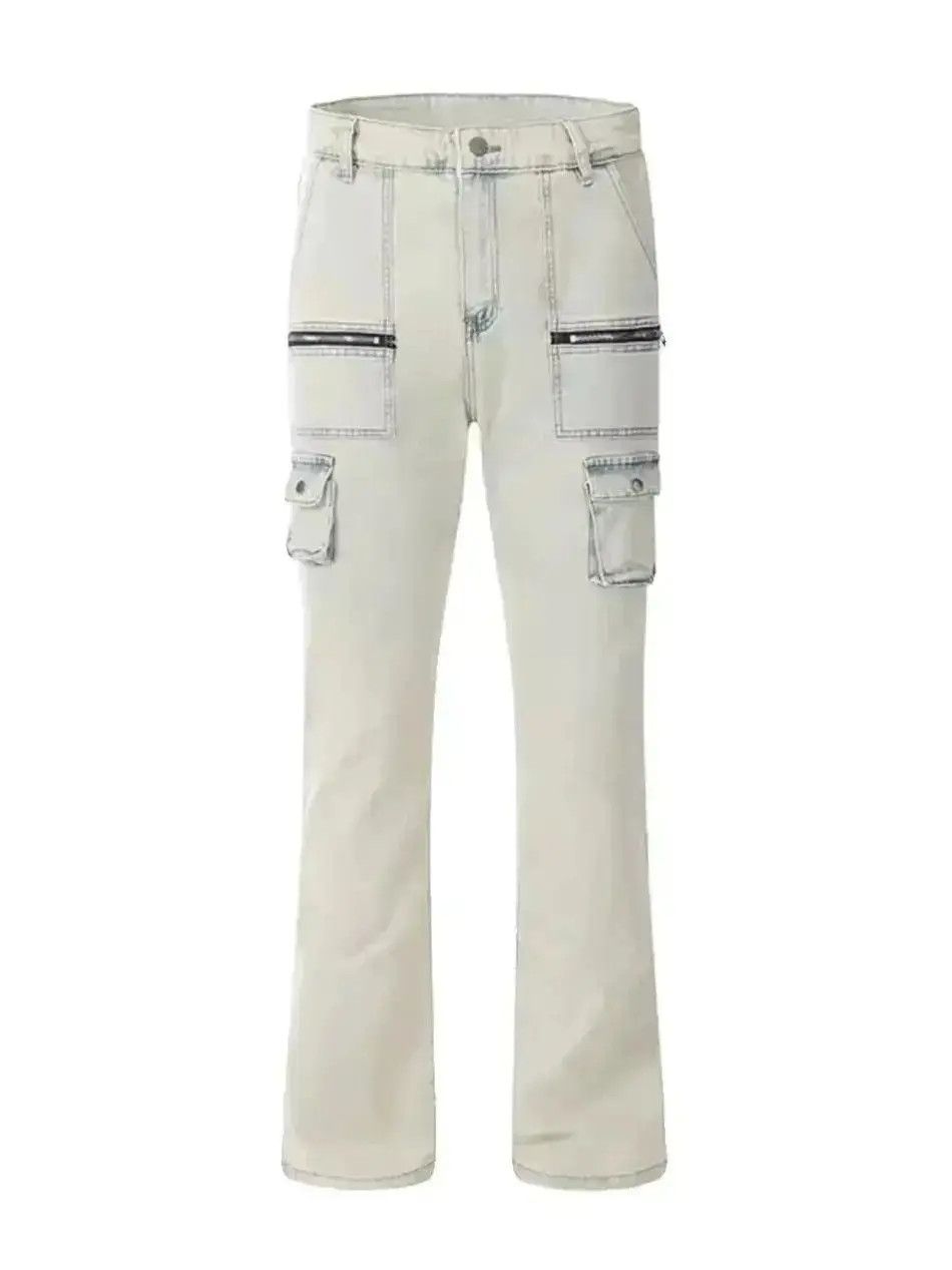 Japanese Brand Retro Multi Pocket Zipper Split Jeans Size US 32 / EU 48 - 5 Thumbnail