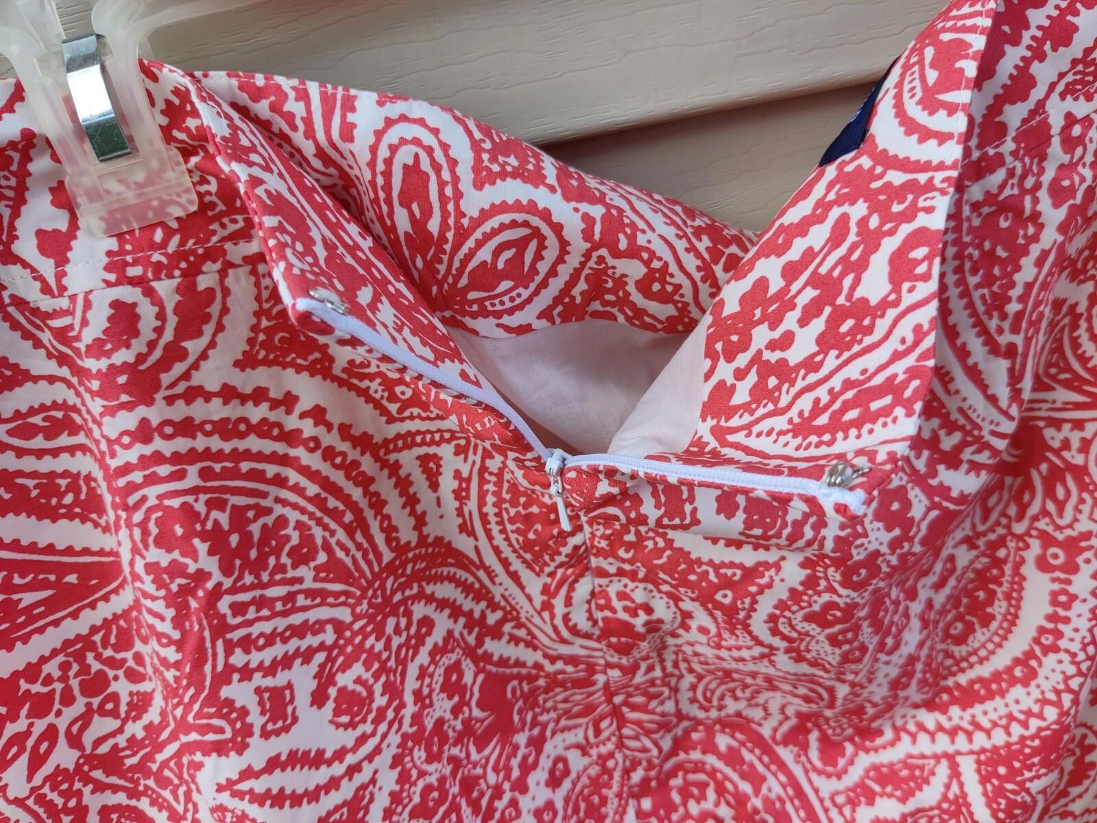 Lands' End Land's End Paisley Orangey Coral and White Womens Skirt Size Size 38" / US 16 / IT 52 - 7 Thumbnail