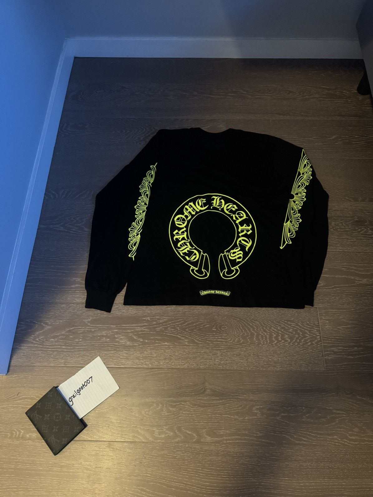 Chrome Hearts Neon Horseshoe Black Long Sleeve