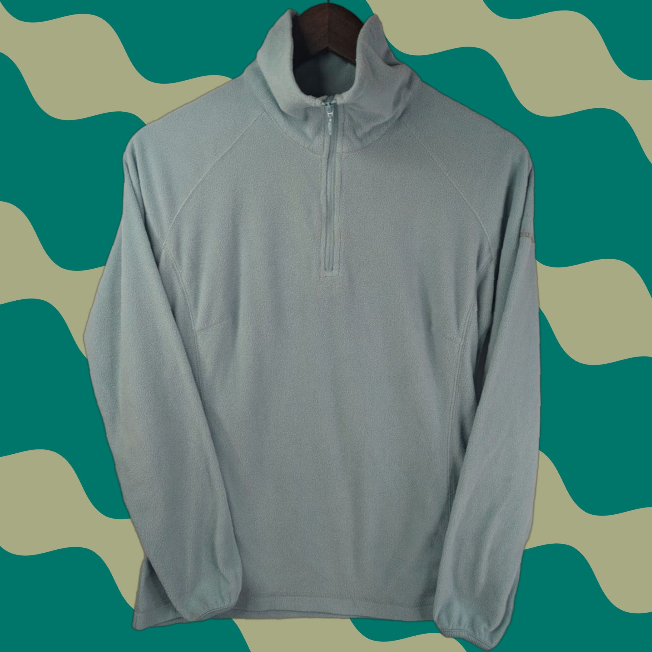 Vintage Columbia Sweatshirt 1/4 Zip Pullover Mock Neck Women's Medium Mint Green Size M / US 6-8 / IT 42-44 - 1 Thumbnail