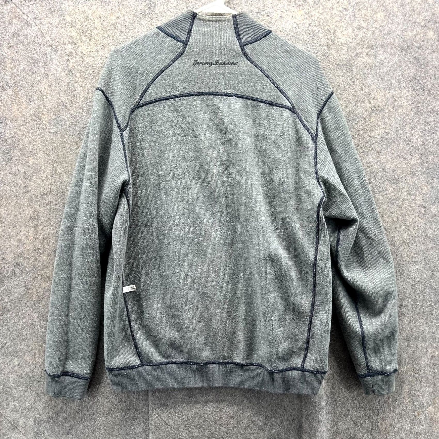 Tommy Bahama VINTAGE Tommy Bahama Sweater Mens XL Grey Pullover 1/4 Zip Reversible Fleece Jacket Polo Style Size US XL / EU 56 / 4 - 4 Thumbnail