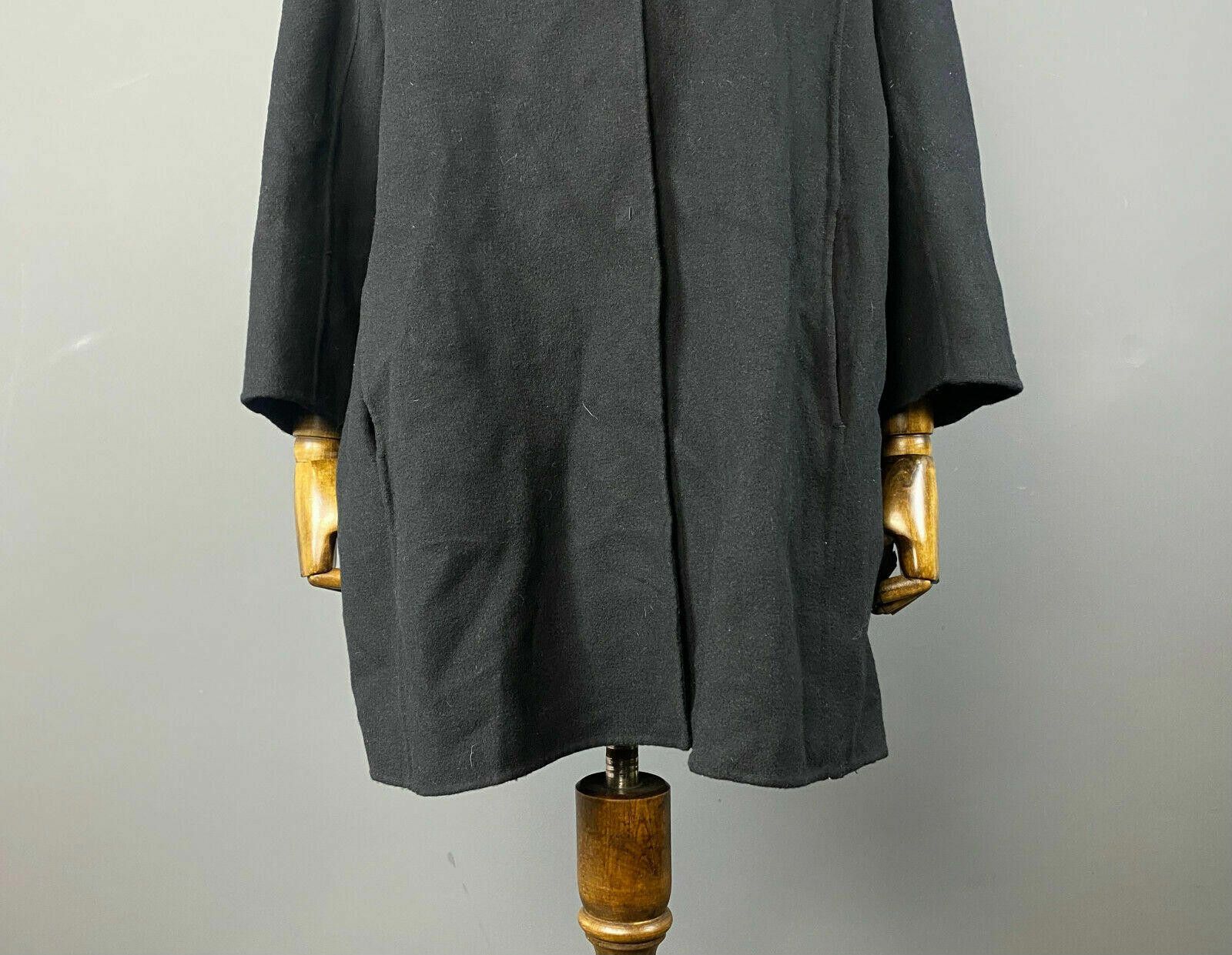 Designer Max Mara Cucito A Mano Black Wool Snap Coat Jacket Size 38 Size US M / EU 48-50 / 2 - 3 Thumbnail