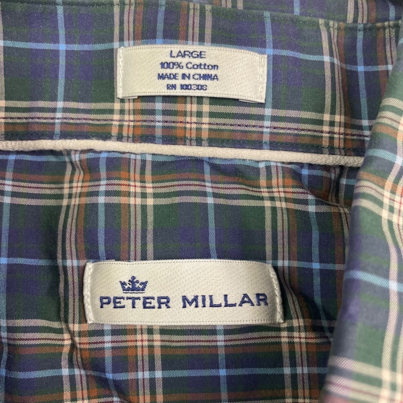 Peter Millar Peter Millar Men's 100% Cotton L/S Button Shirt Blue/Brown/G Size US L / EU 52-54 / 3 - 3 Thumbnail