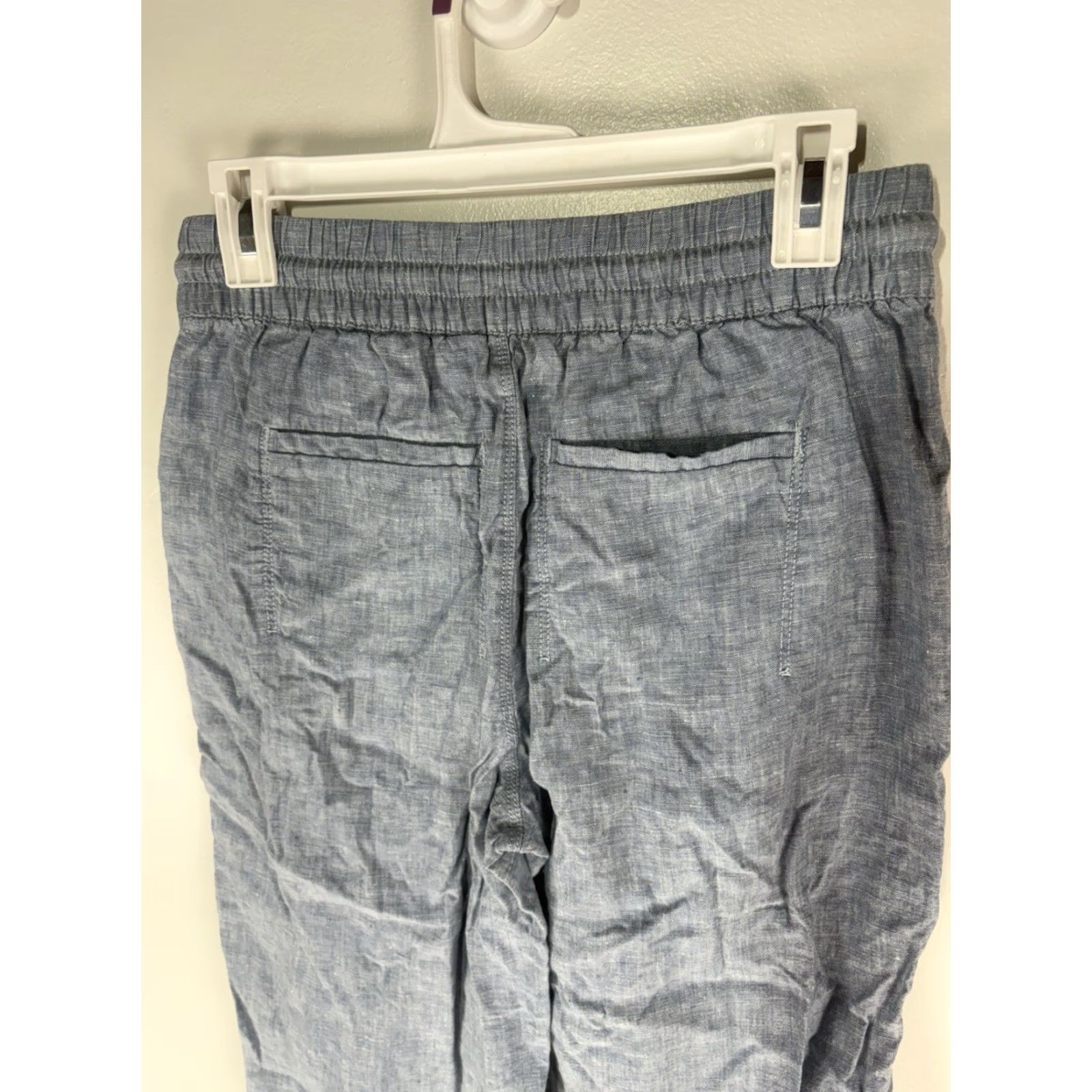 Athleta VINTAGE Athleta Women's Linen Joggers Activewear Casual Tapered Pants Size 2 Blue Size 26" / US 2 / IT 38 - 5 Thumbnail
