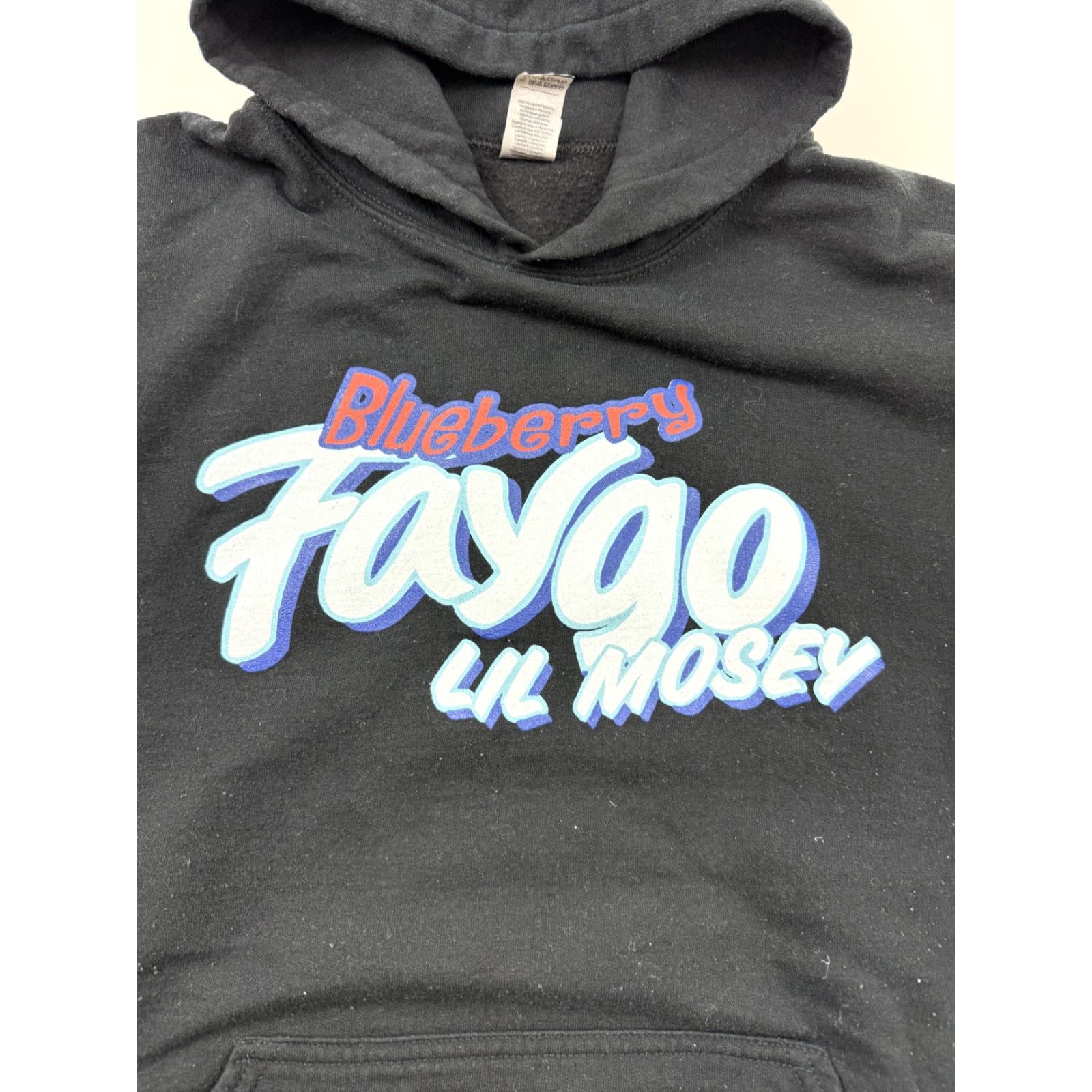 Gildan Lil Mosey Hoodie Sweatshirt Mens Large Black Blueberry Faygo Graphic Size US L / EU 52-54 / 3 - 4 Thumbnail