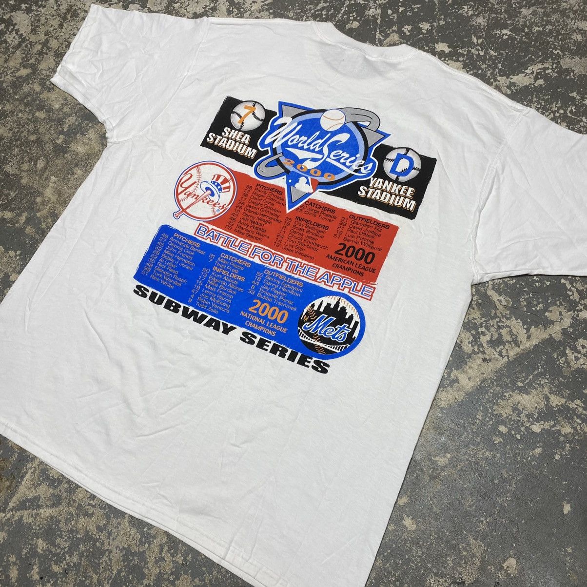 MLB × New York Yankees × Vintage Vintage Subway World Series 2000 Yankees Vs Mets NYC Tshirt Size US XXL / EU 58 / 5 - 5 Thumbnail