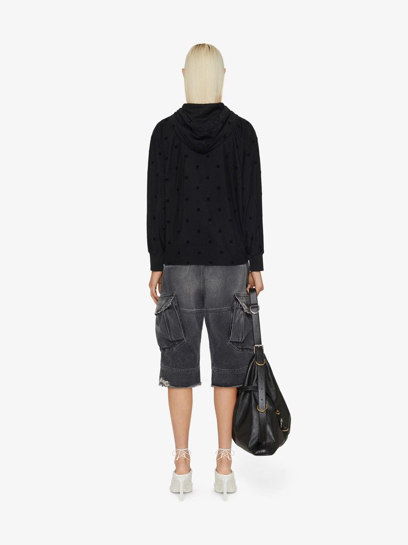 Givenchy Black 4G Logo Tulle Double Layer Hoodie Size US L / EU 52-54 / 3 - 4 Thumbnail