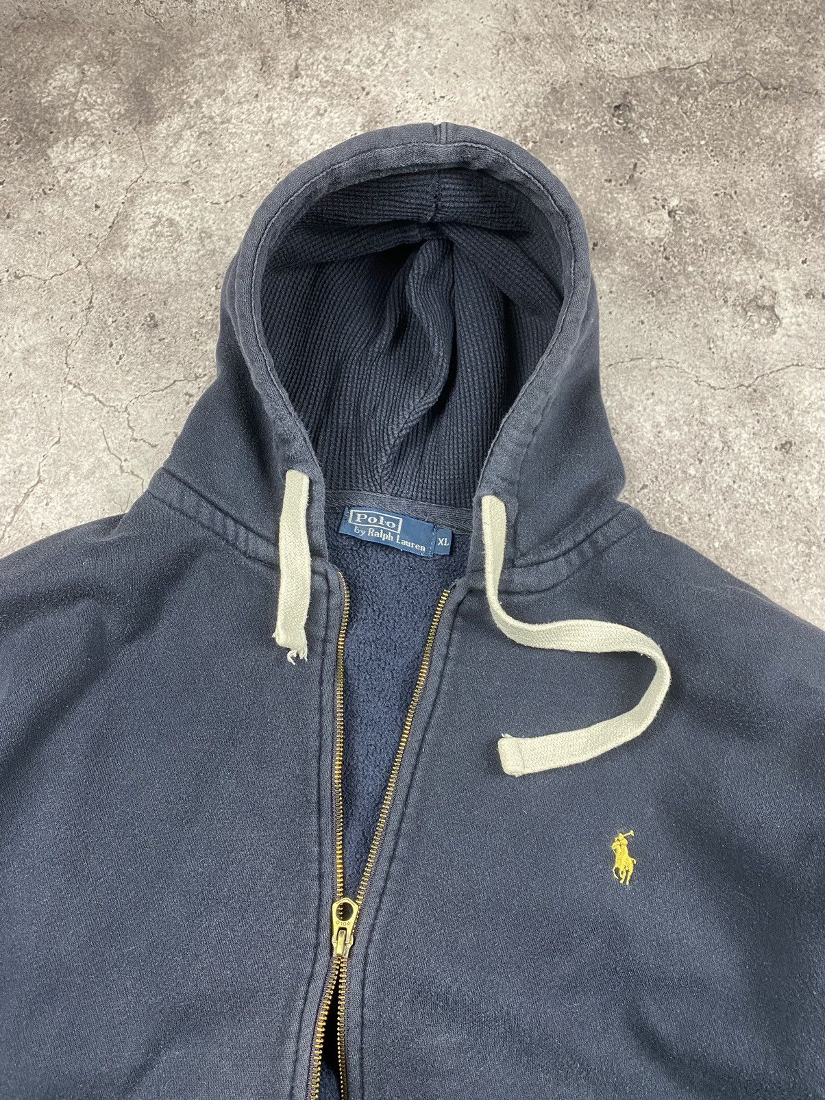Polo Ralph Lauren × Vintage Vintage Black Polo Ralph Lauren Faded Y2K Zip Up Hoodie Size US XL / EU 56 / 4 - 4 Thumbnail
